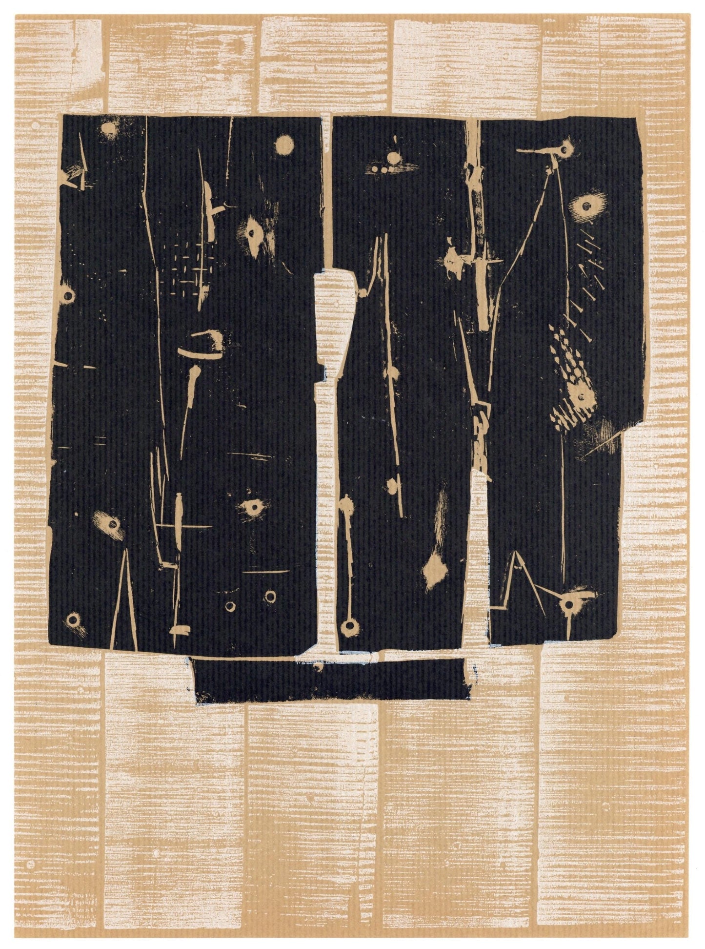 Pietro Consagra, Composition, Xxe Sicle, Woodcut