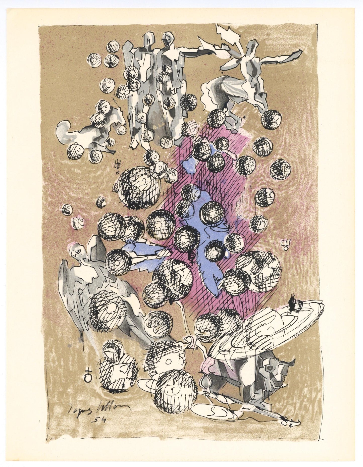 Jacques Villon, Composition, Xxe Sicle, Lithograph