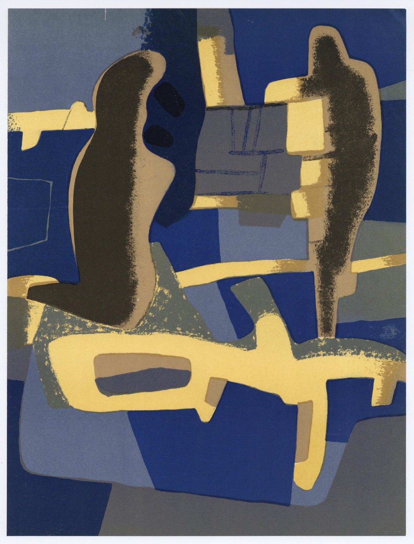 Maurice Estve, Face Face, Xxe Sicle, Lithograph