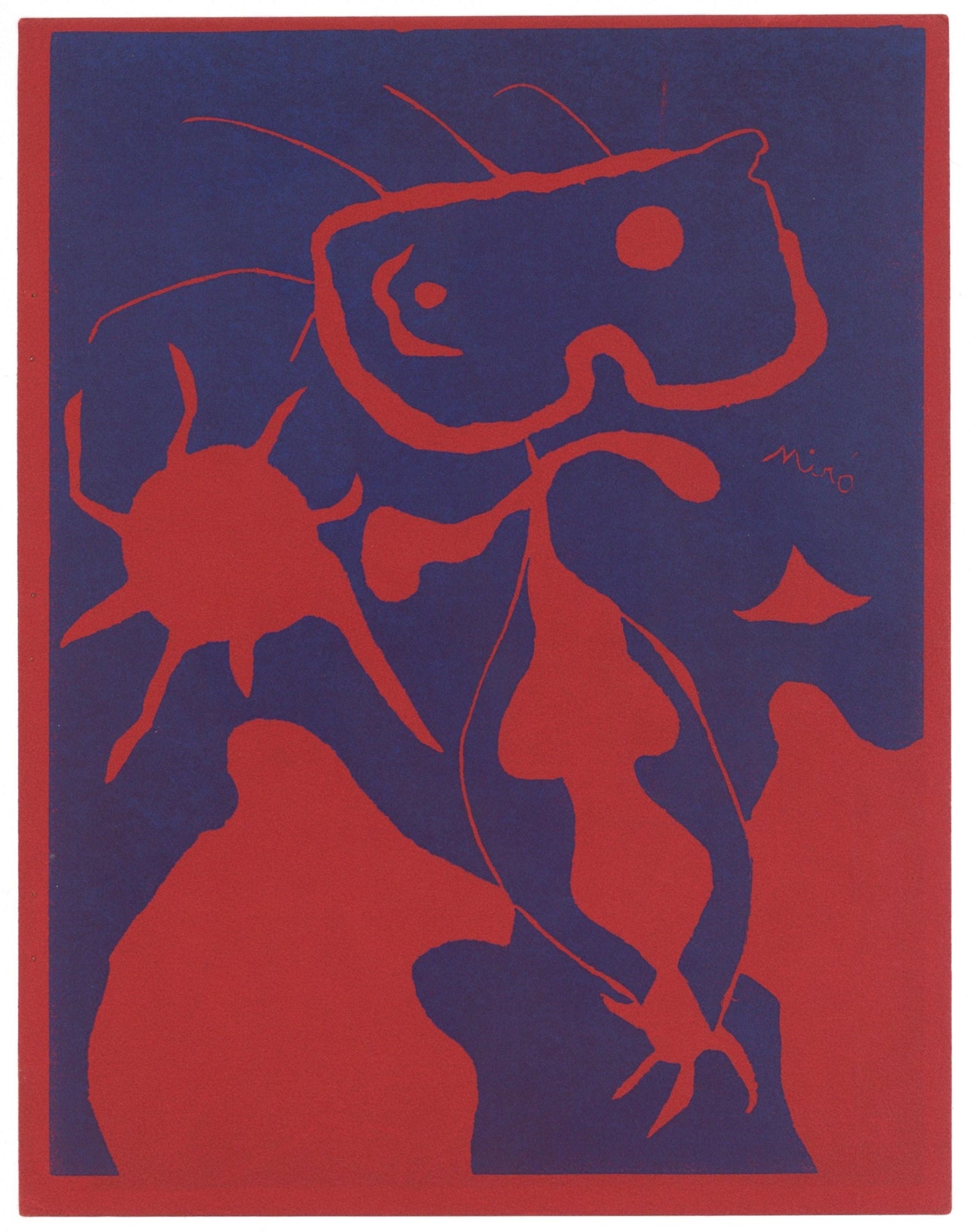 Joan Mir, Composition (Cramer 6; Dupin 40; Mourlot 1967), Xxe Sicle, Linocut