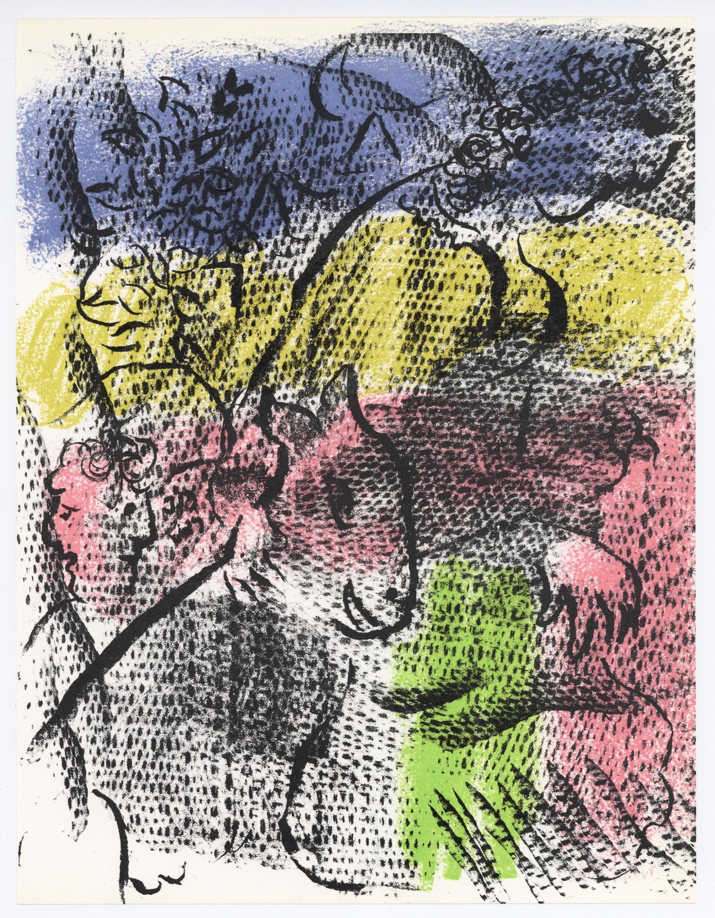 Marc Chagall, Composition (Mourlot 608), Xxe Sicle, Lithograph