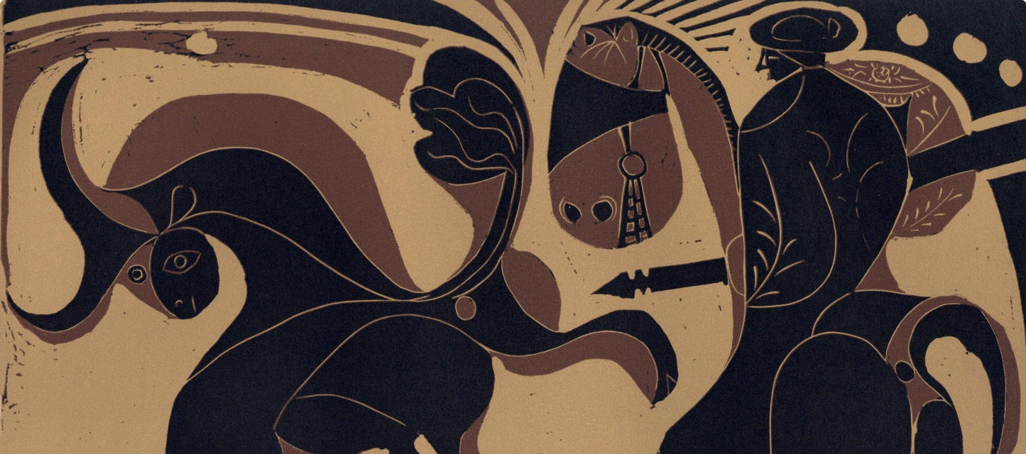 Pablo Picasso, Picador And Fleeing Bull (Orozco 214), Grabados Al Linleo, Linocut