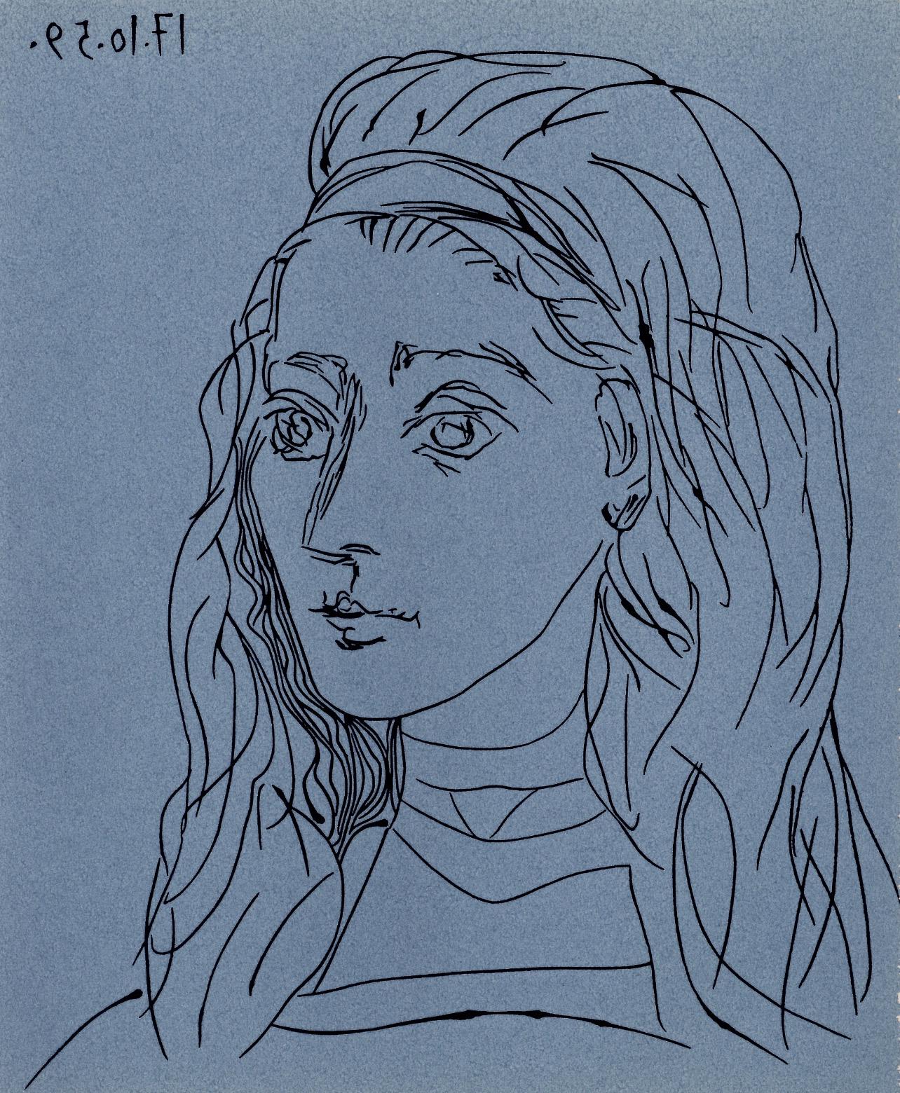 Pablo Picasso, Jacqueline (Orozco 214), Grabados Al Linleo, Linocut