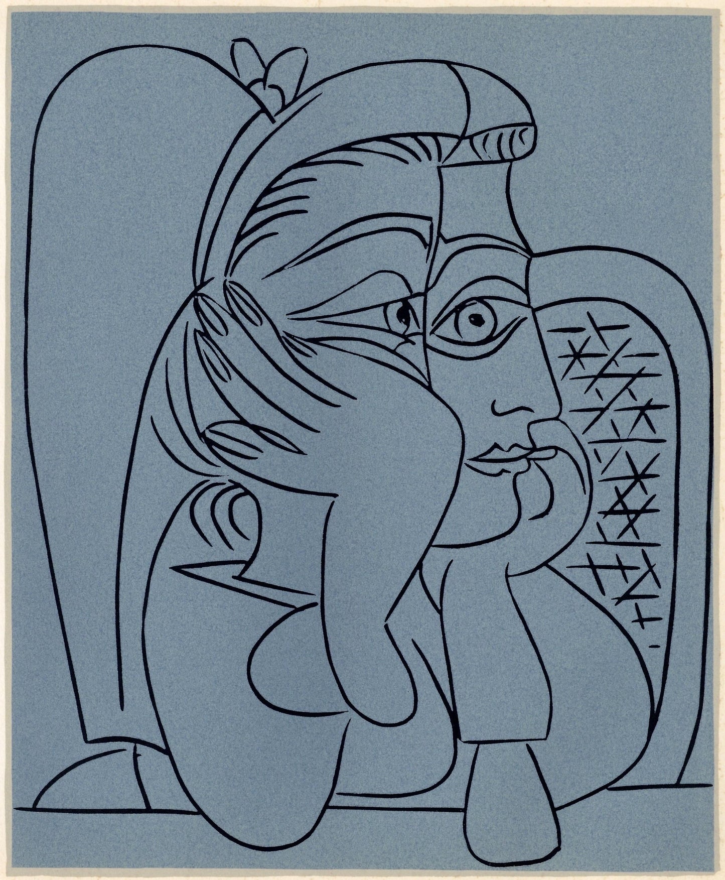 Pablo Picasso, Jacqueline Leaning On Her Elbows (Orozco 214), Grabados Al Linleo, Linocut