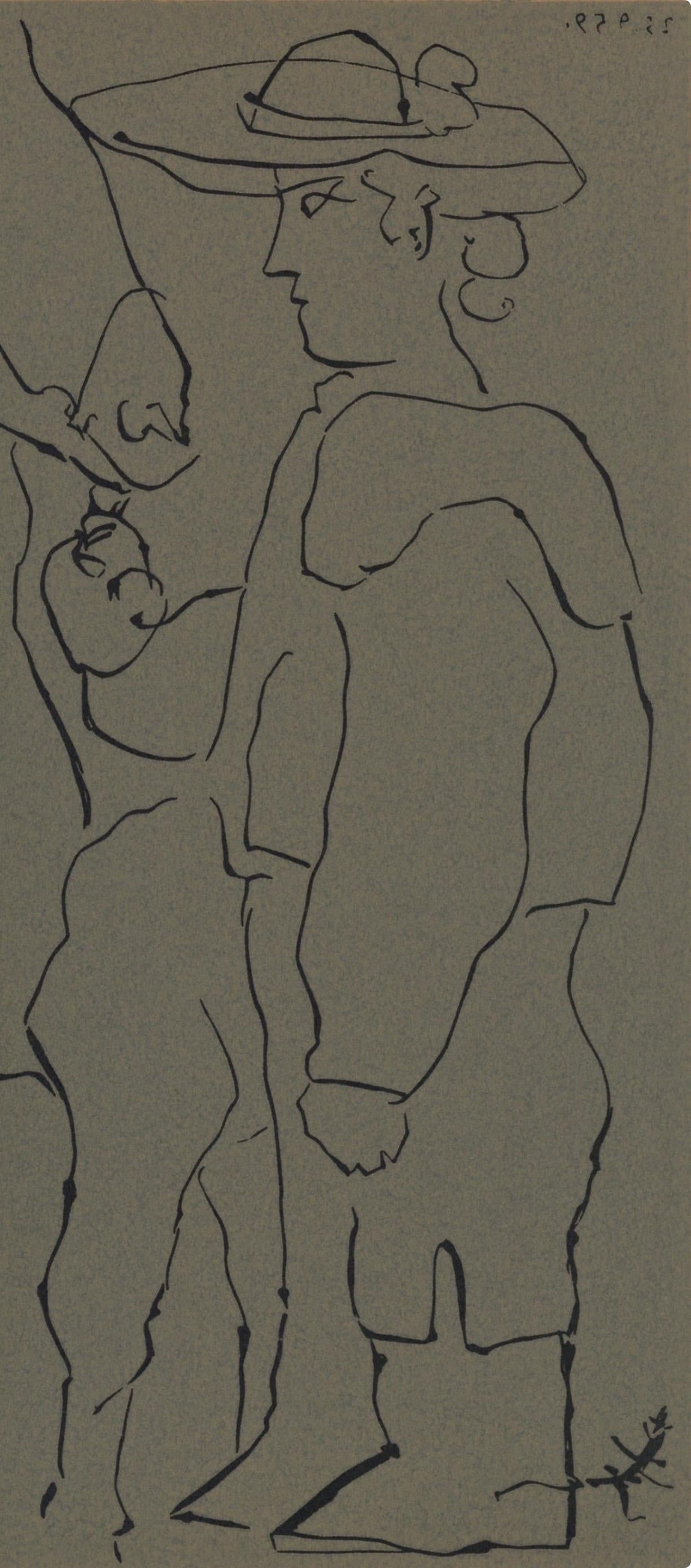 Pablo Picasso, Picador, Woman, And Horse (Orozco 214), Grabados Al Linleo, Linocut