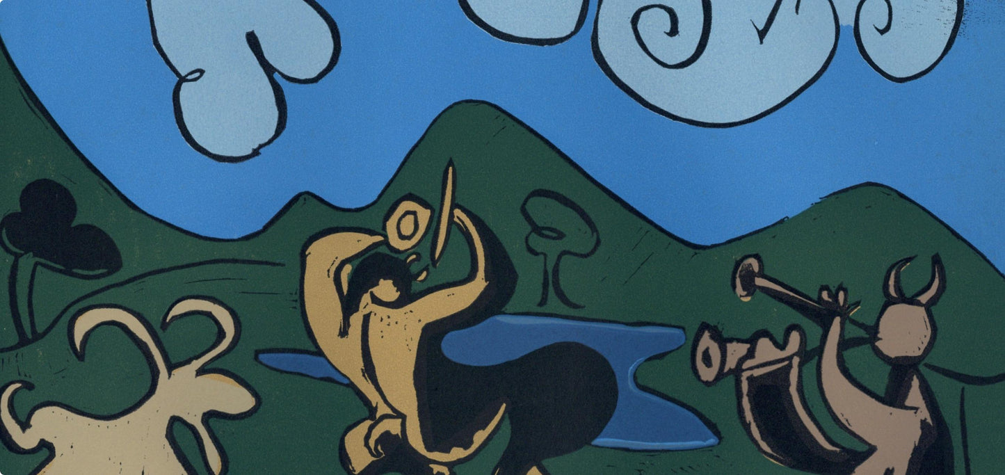 Pablo Picasso, Fauns And Goat (Orozco 214), Grabados Al Linleo, Linocut
