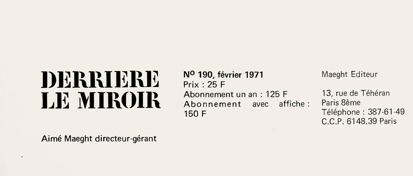 Alexander Calder, Composition, Derrire Le Miroir, Lithograph