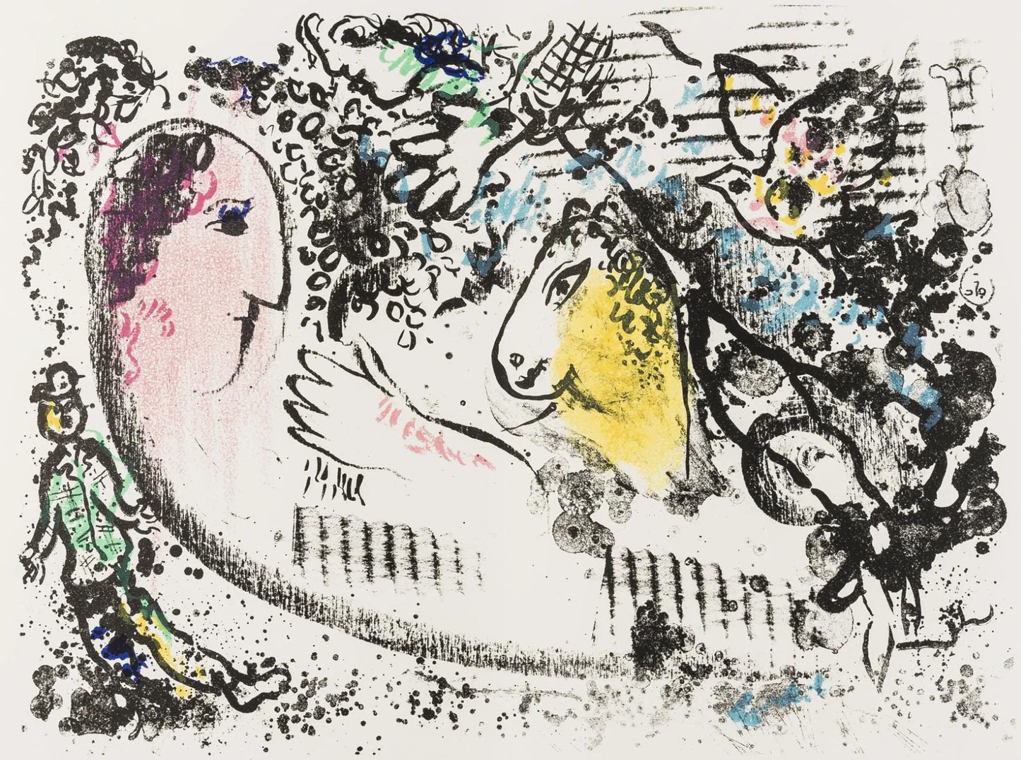 Marc Chagall, Composition (Mourlot 605), Derrire Le Miroir, Lithograph