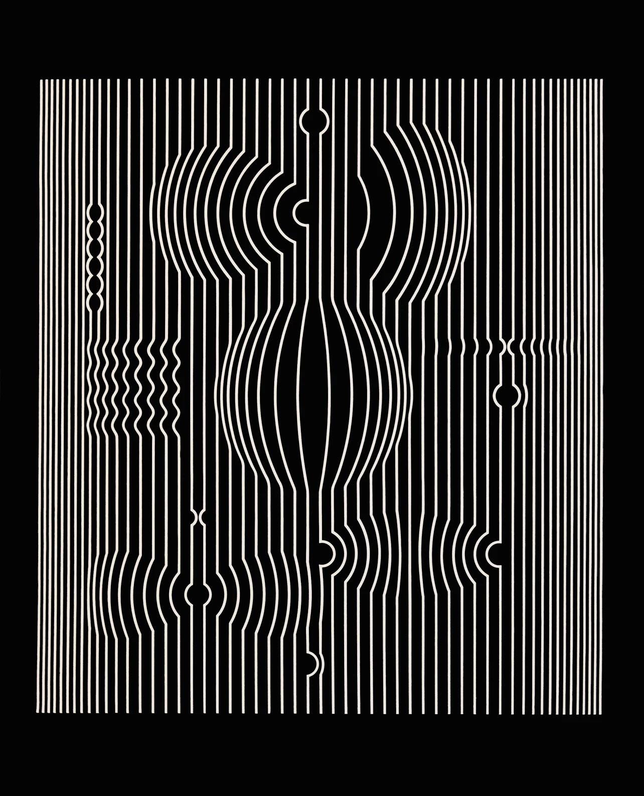 Victor Vasarely, Composition, Ondulatoires, Hliogravure