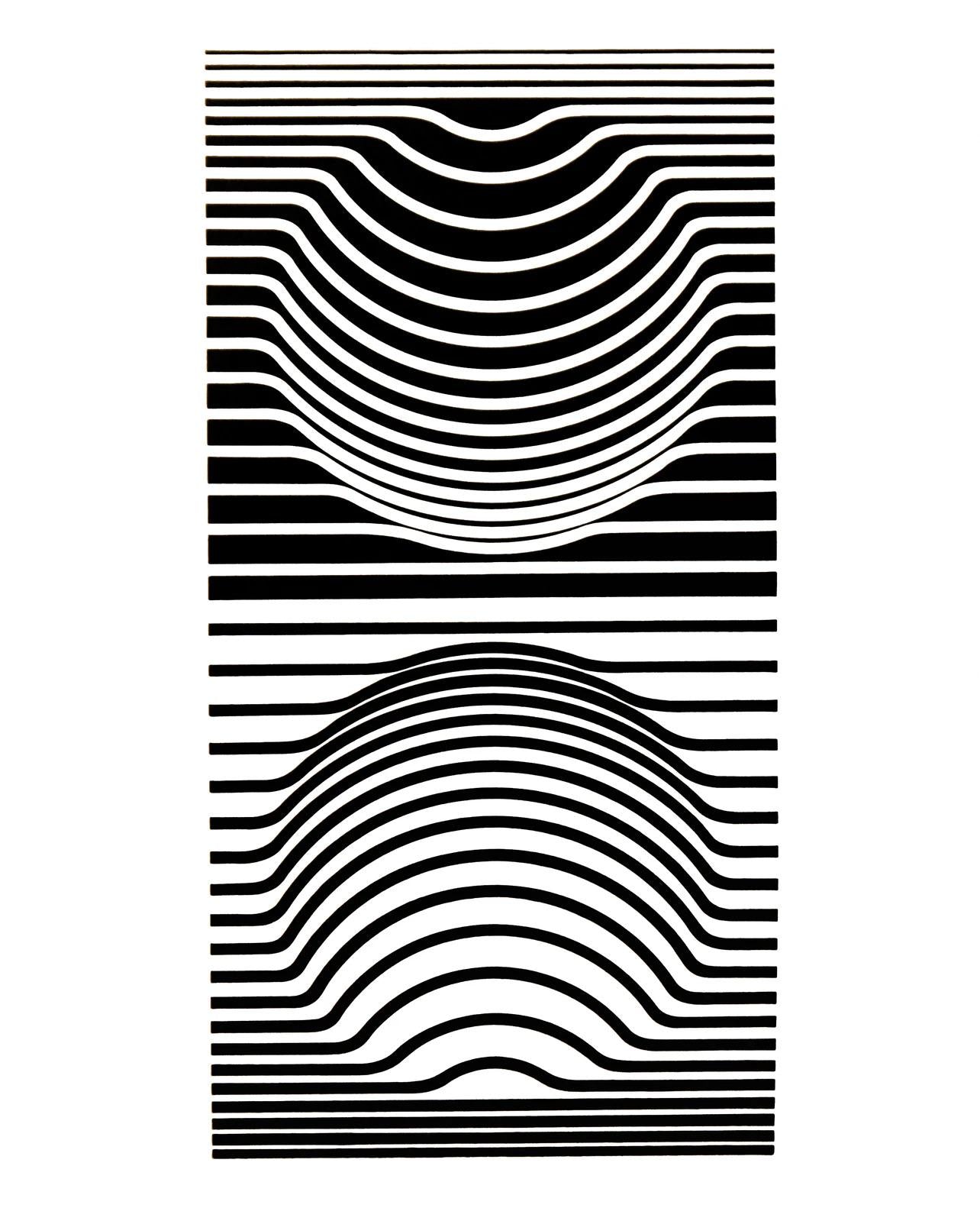 Victor Vasarely, Composition, Ondulatoires, Hliogravure