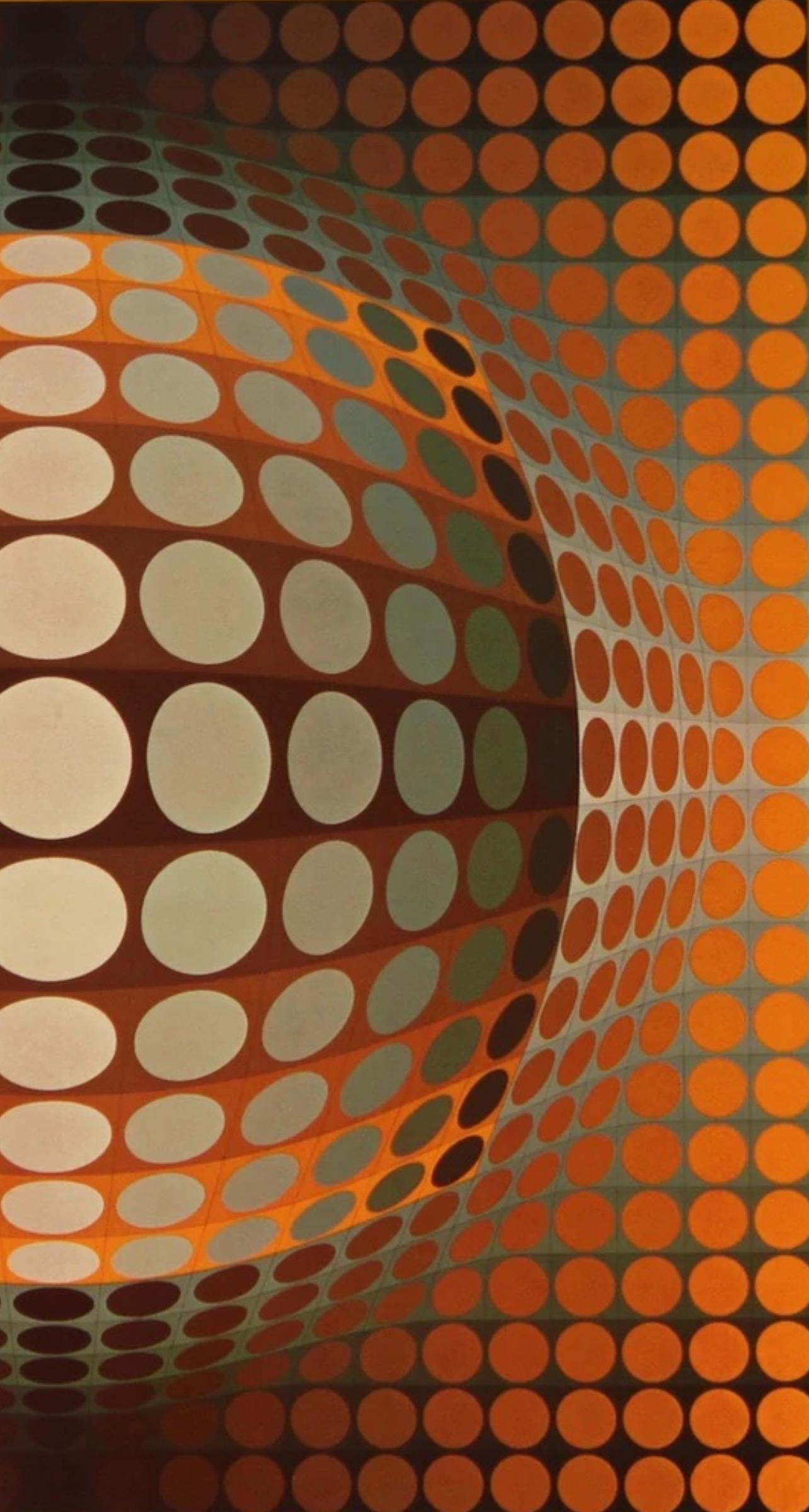 Victor Vasarely, Composition, Damier, Hliogravure