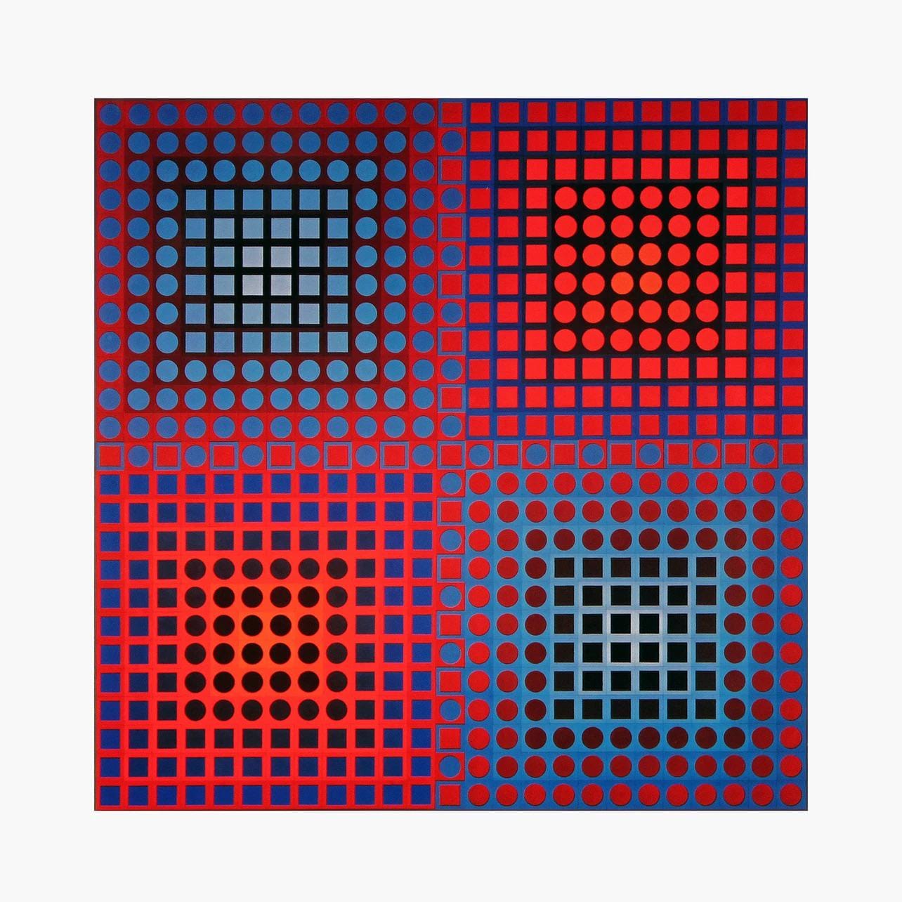 Victor Vasarely, Composition, Folklore Plantaire, Hliogravure