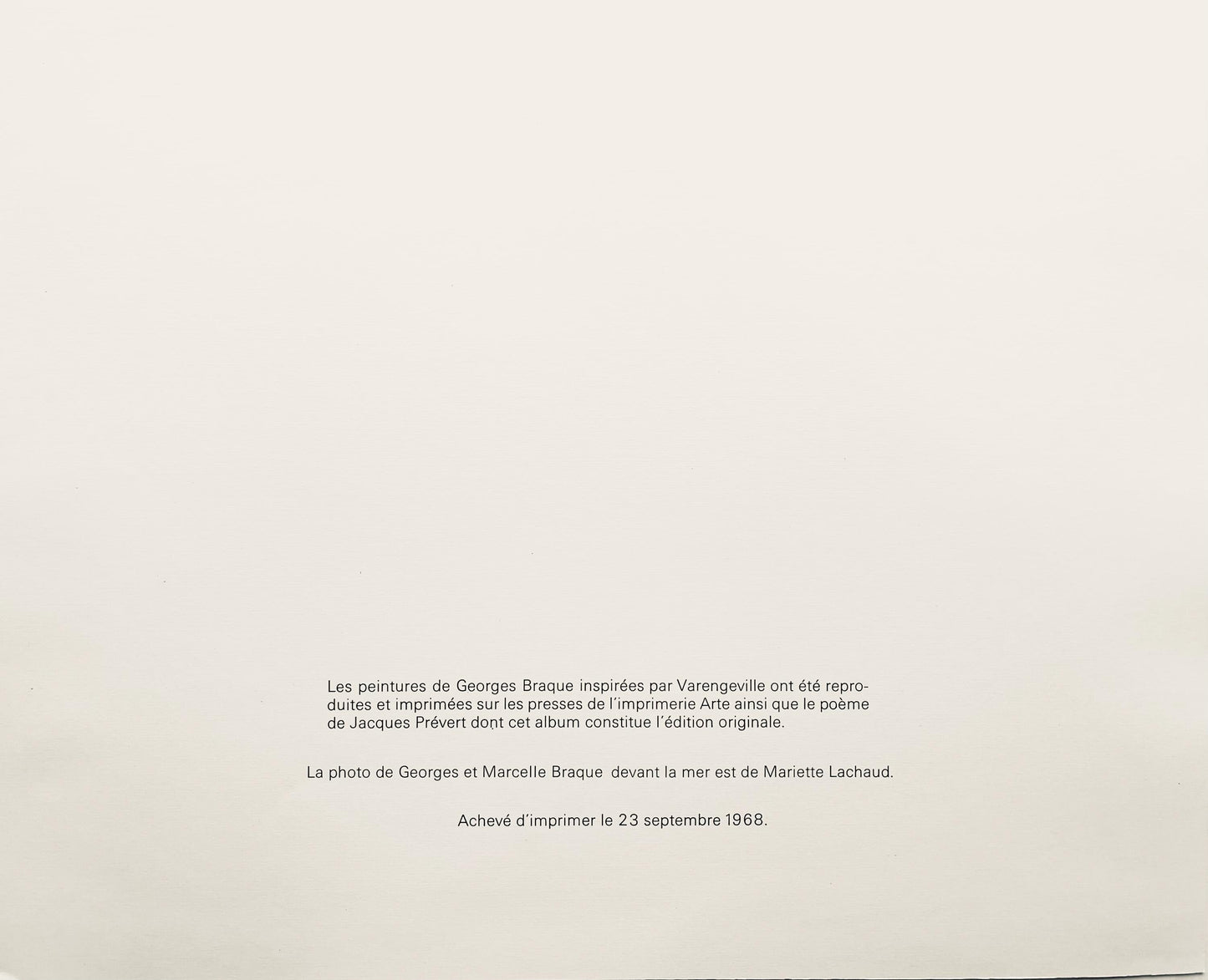 Georges Braque, La Barque D-27, Varengeville, Lithograph