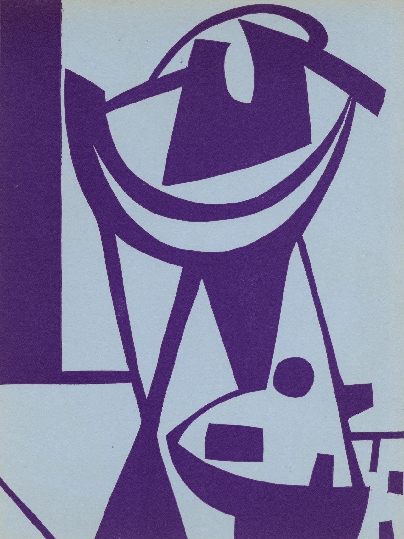 Jean Hlion, Composition, Xxe Sicle, Linocut