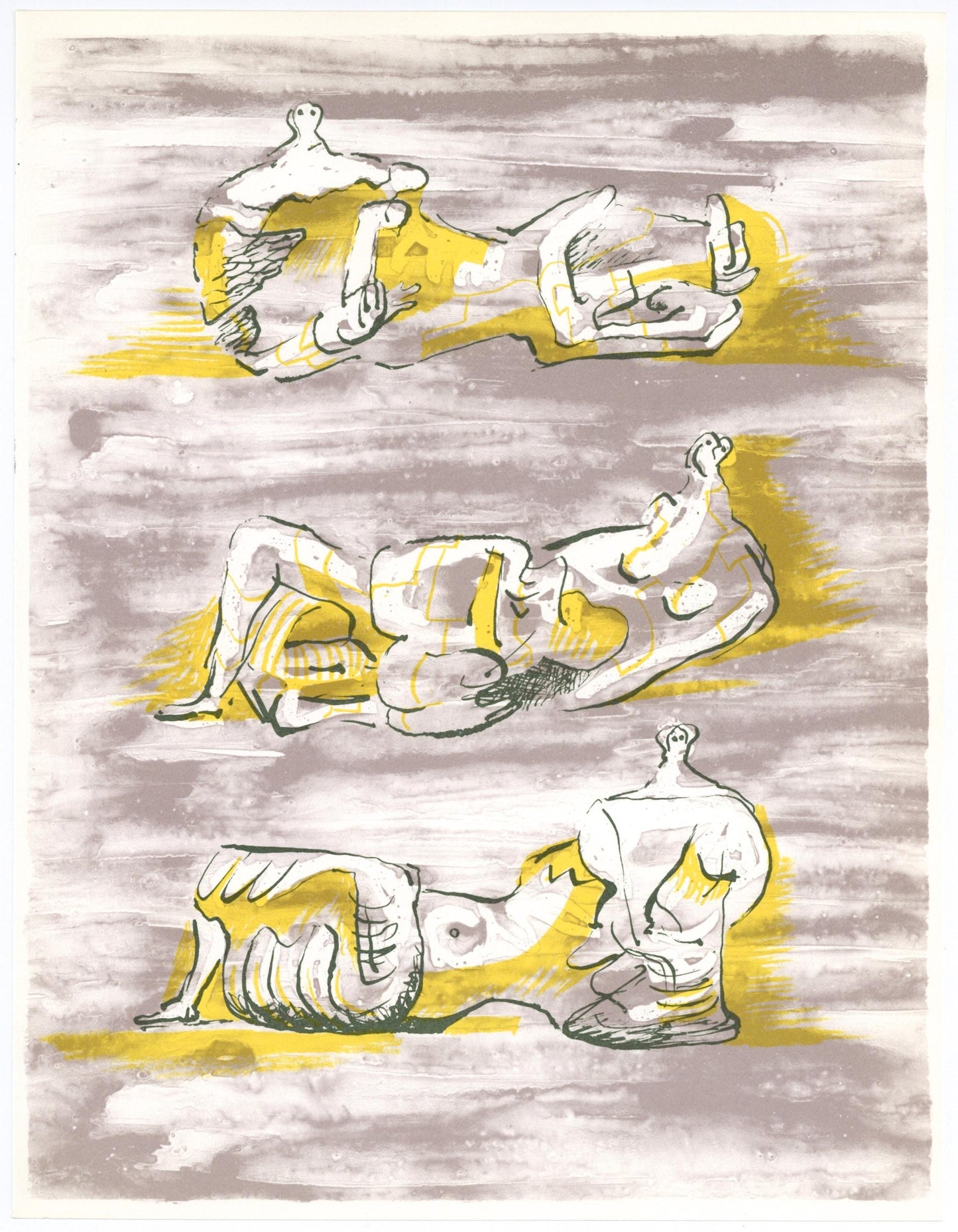 Henry Moore, Three Reclining Figures (Cramer 180), Xxe Sicle, Lithograph
