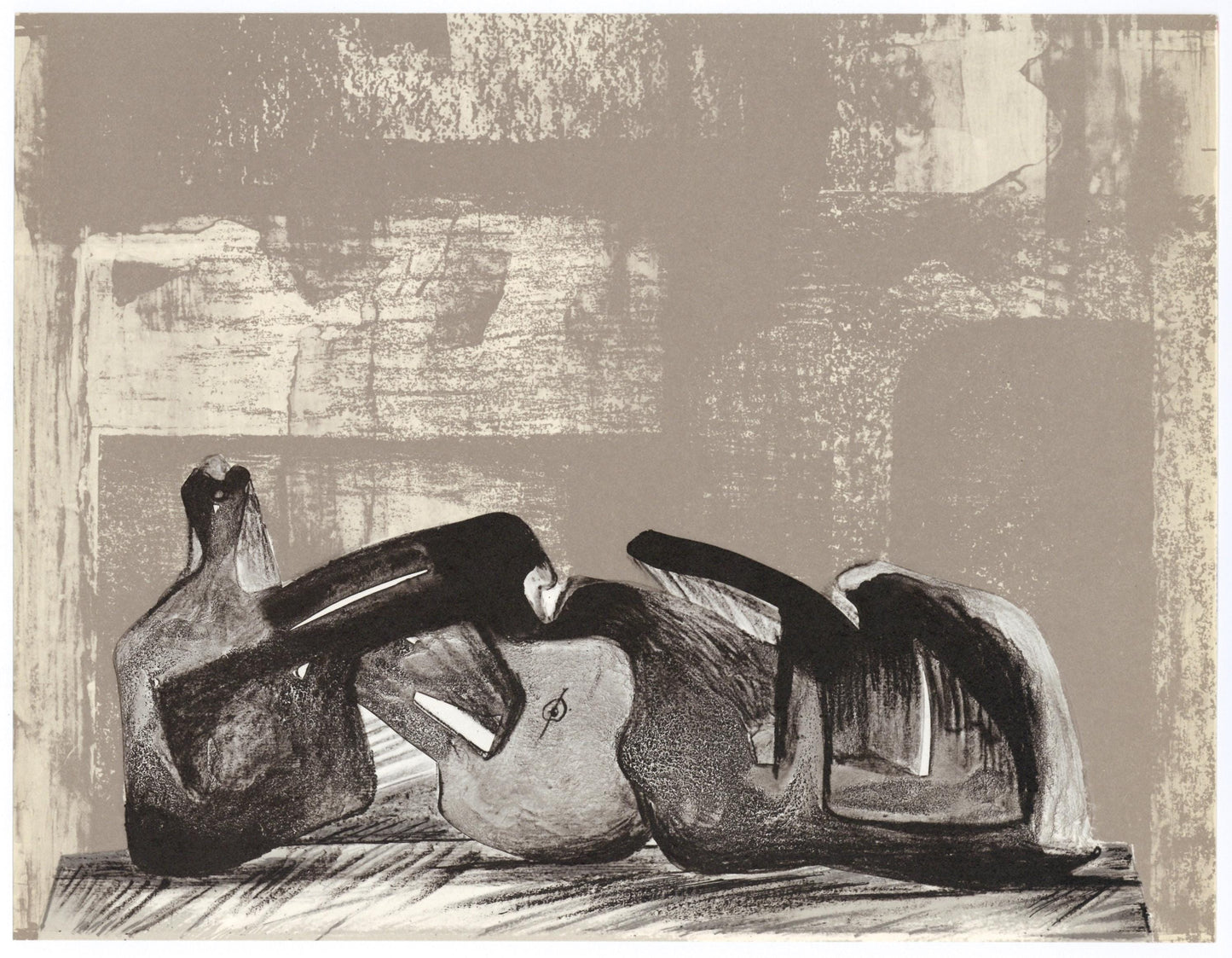 Henry Moore, Reclining Figure, Interior Setting I (Cramer 458), Xxe Sicle, Lithograph