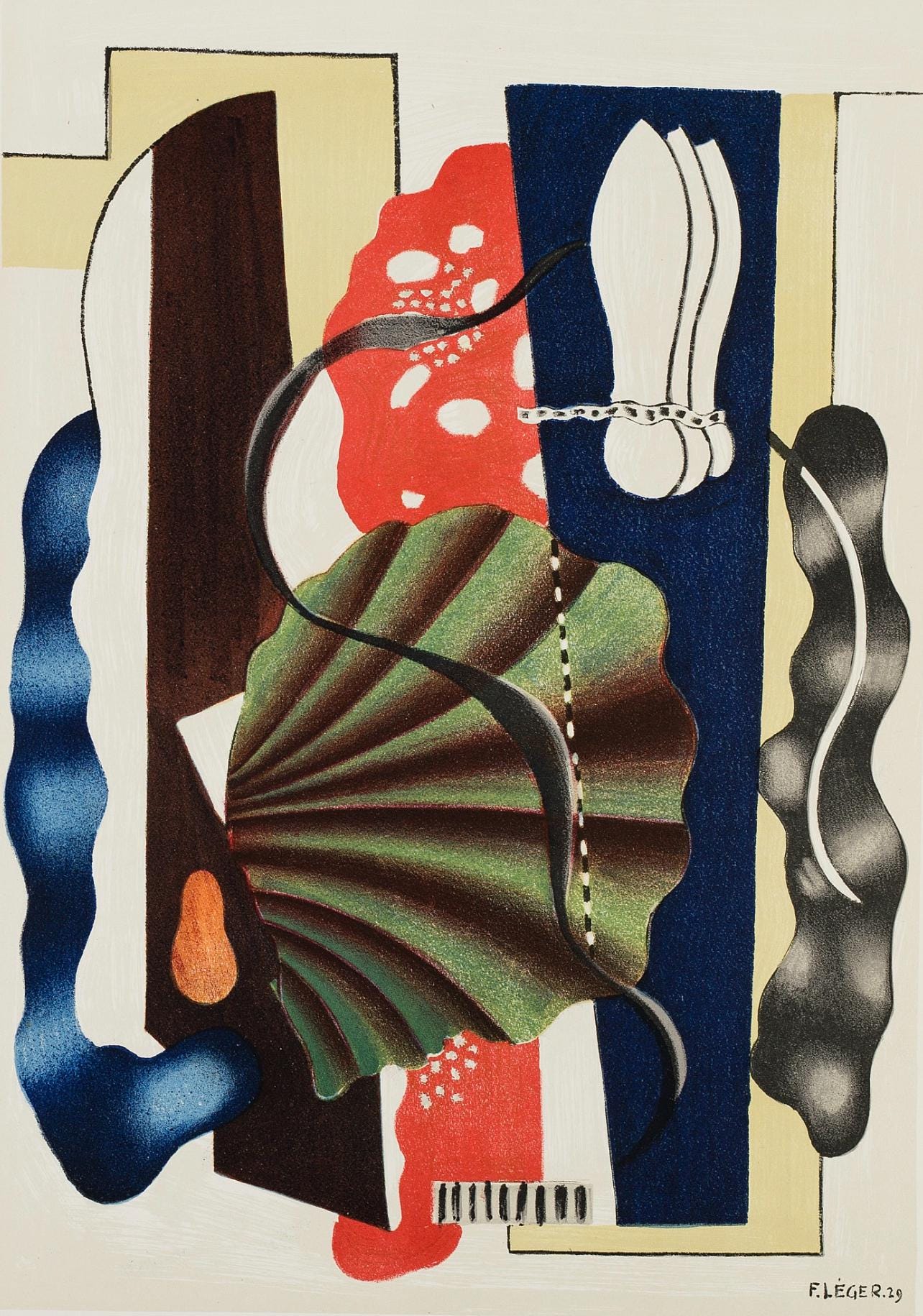 Fernand Lger, Composition, Derrire Le Miroir, Lithograph