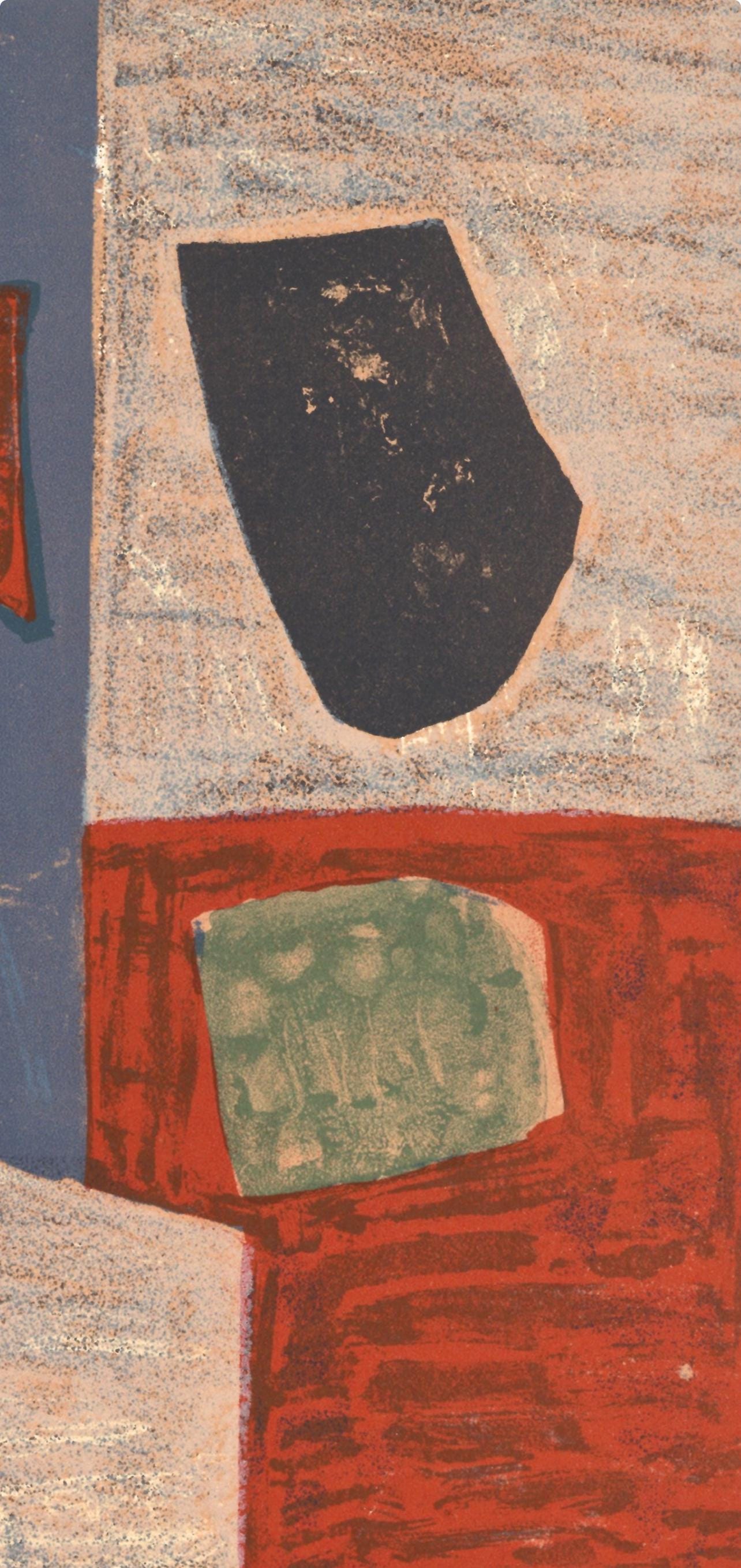 Serge Poliakoff, Composition Rose, Rouge (Poliakoff/Schneider 17), Xxe Sicle, Lithograph