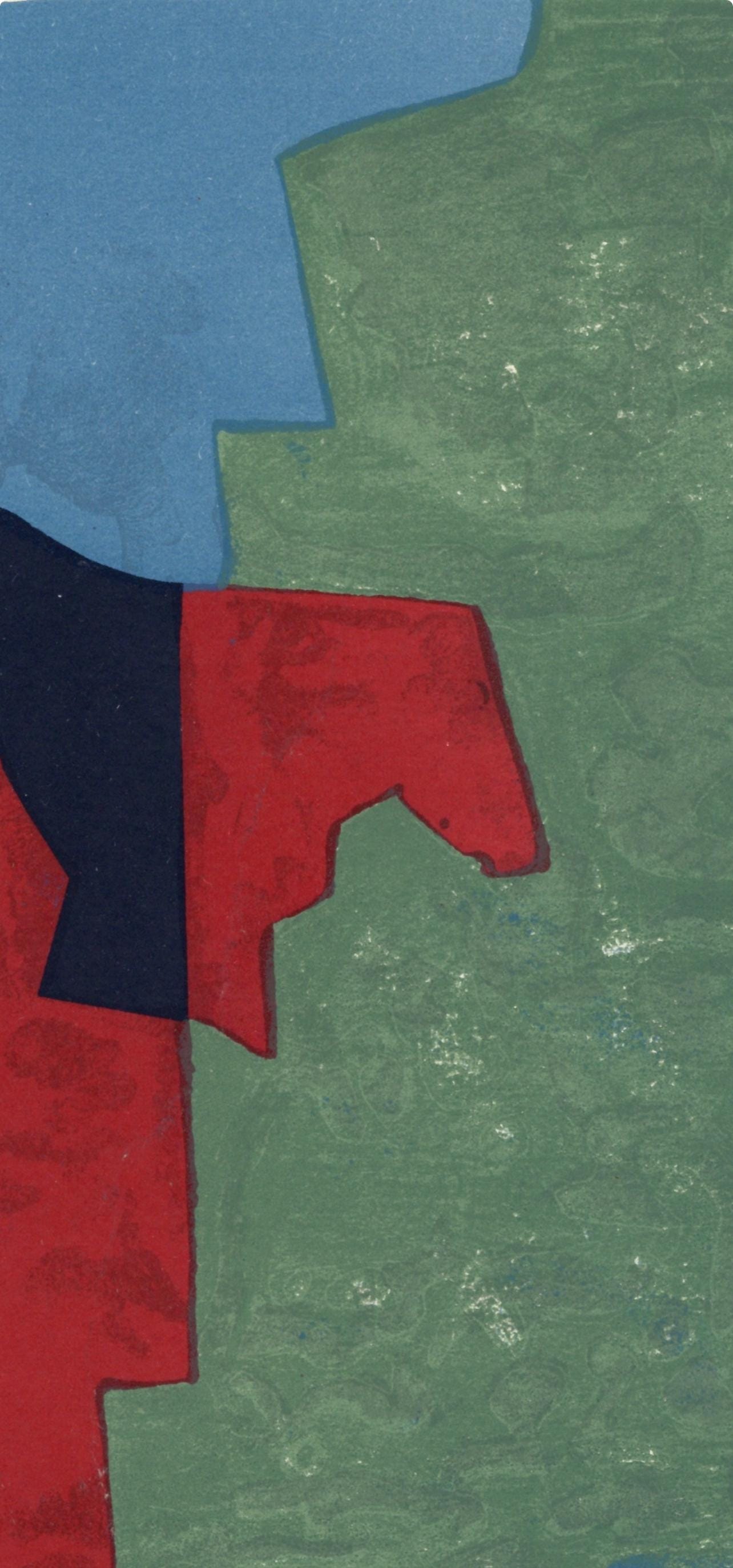 Serge Poliakoff, Composition Rouge, Verte (Poliakoff/Schneider 32), Xxe Sicle, Lithograph