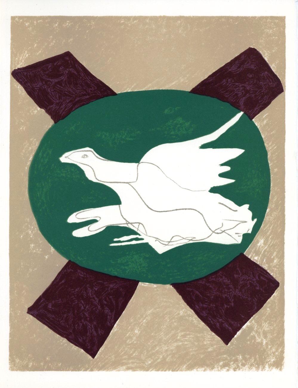 Georges Braque, Oiseau Sur Fond De X (Mourlot 55), Xxe Sicle, Lithograph