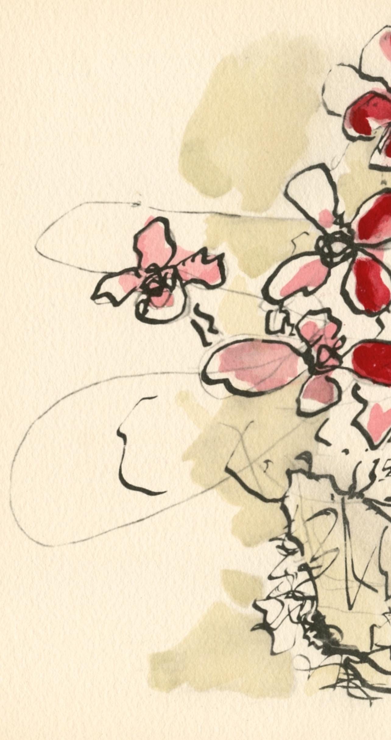 Georges Braque, Fleurs Rouges, Georges Braque Le Solitaire, Xxe Sicle, Lithograph