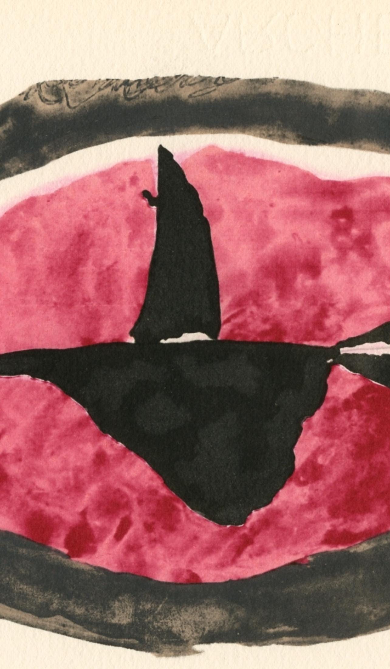 Georges Braque, Oiseau Au Couchant, Georges Braque Le Solitaire, Xxe Sicle, Lithograph
