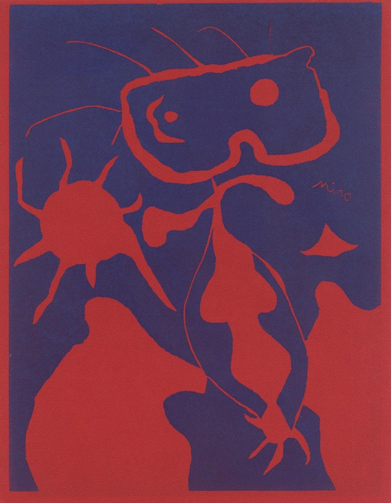 Joan Mir, Composition (Cramer 6; Dupin 40; Mourlot 1967), Xxe Sicle, Linocut