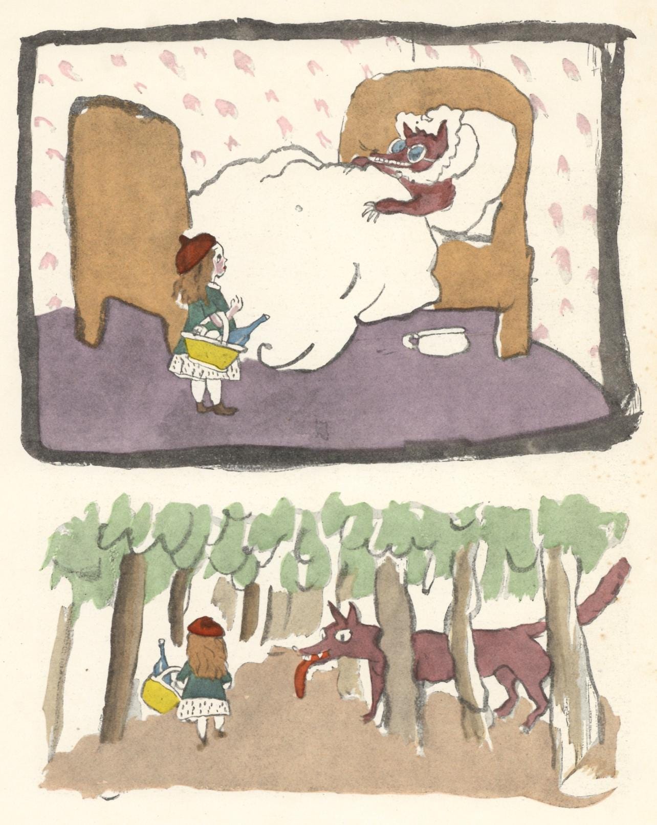 Jules Pascin, Little Red Riding Hood (Le Chaperon Rouge), Xxe Sicle, Lithograph