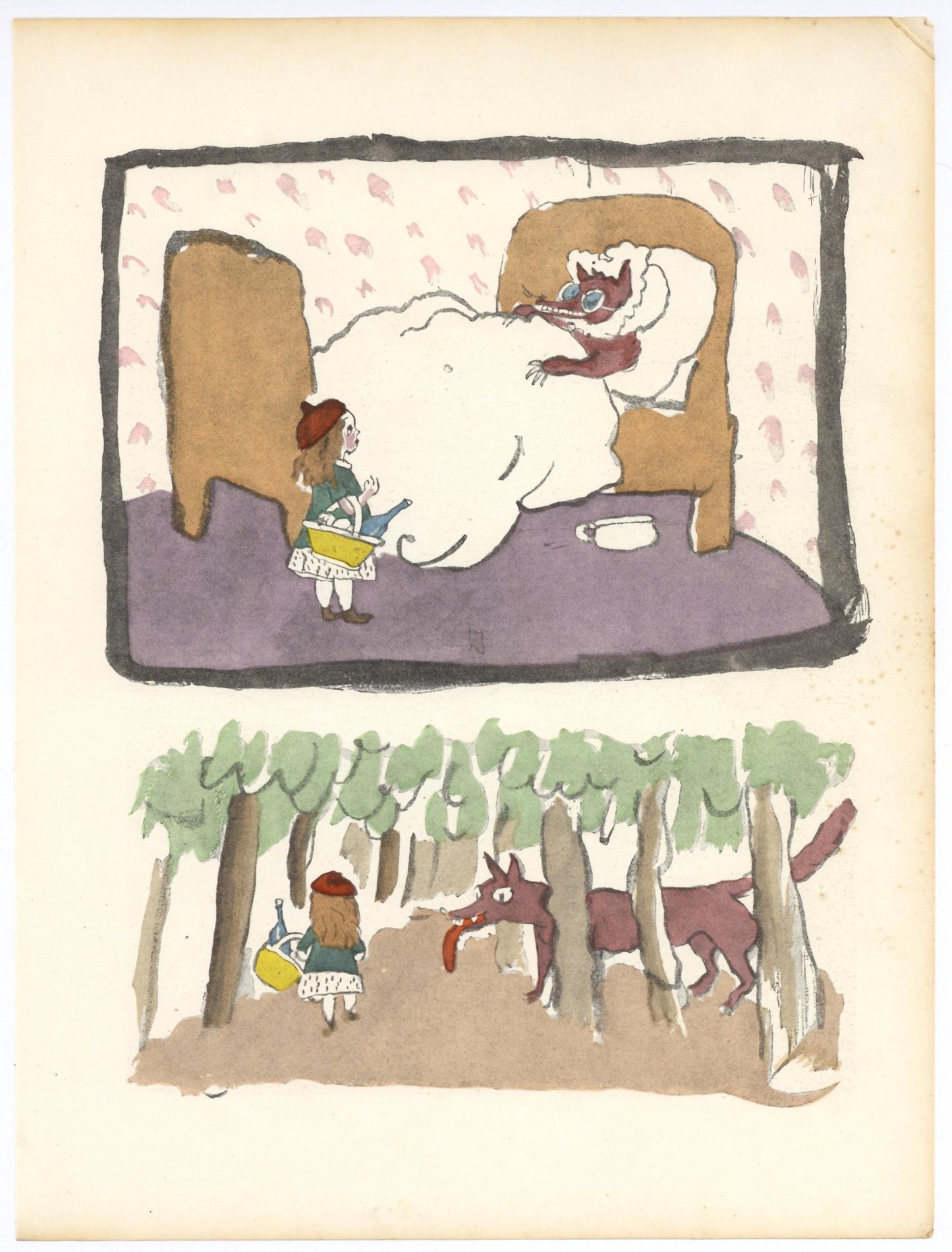 Jules Pascin, Little Red Riding Hood (Le Chaperon Rouge), Xxe Sicle, Lithograph