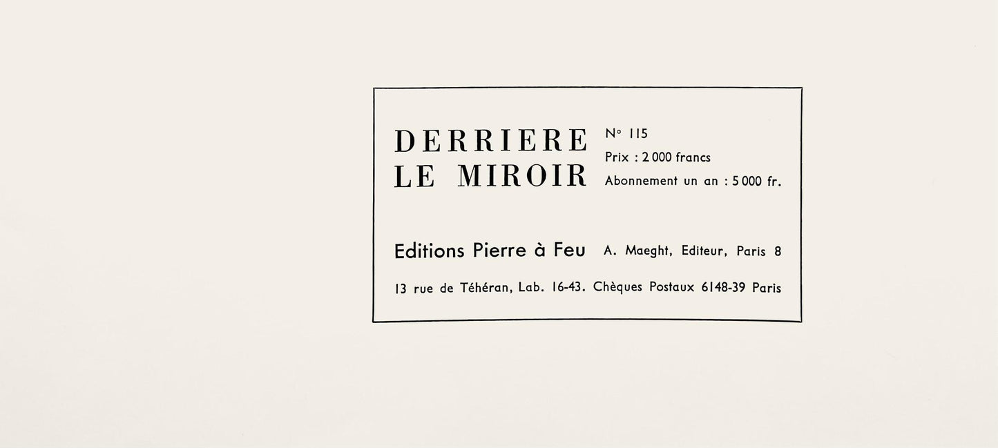 Georges Braque, Les Martinets (Maeght 1036), Derrire Le Miroir, Lithograph