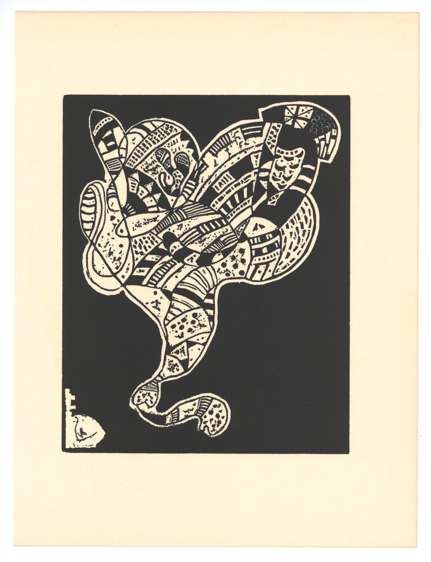Wassily Kandinsky, Composition, Xxe Sicle, Woodcut
