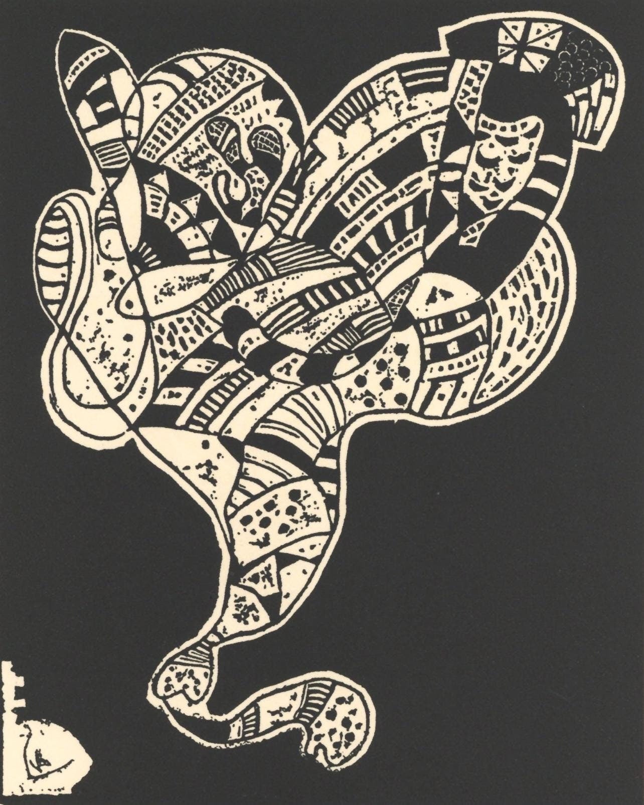Wassily Kandinsky, Composition, Xxe Sicle, Woodcut