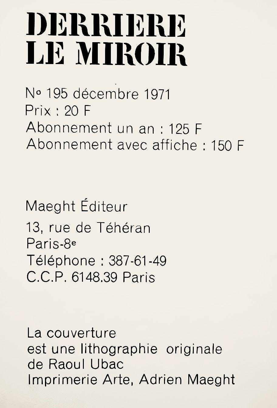 Raoul Ubac, Composition, Derrire Le Miroir, Lithograph