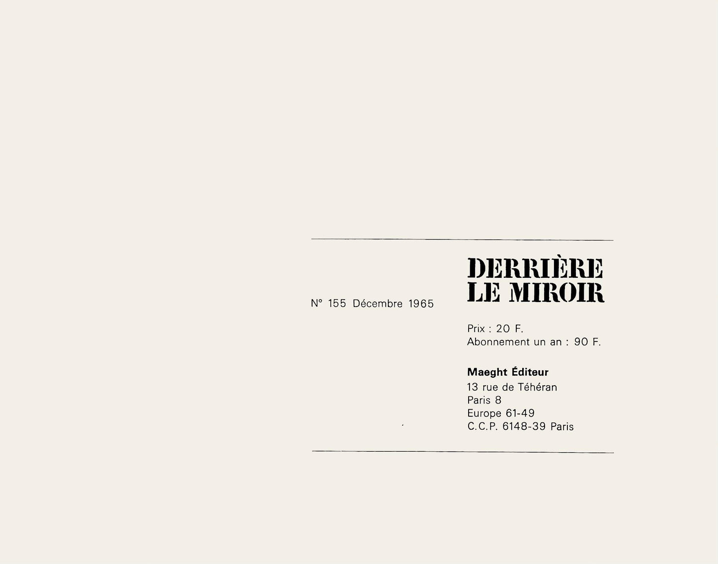 Joan Mir, Composition, Derrire Le Miroir, Lithograph