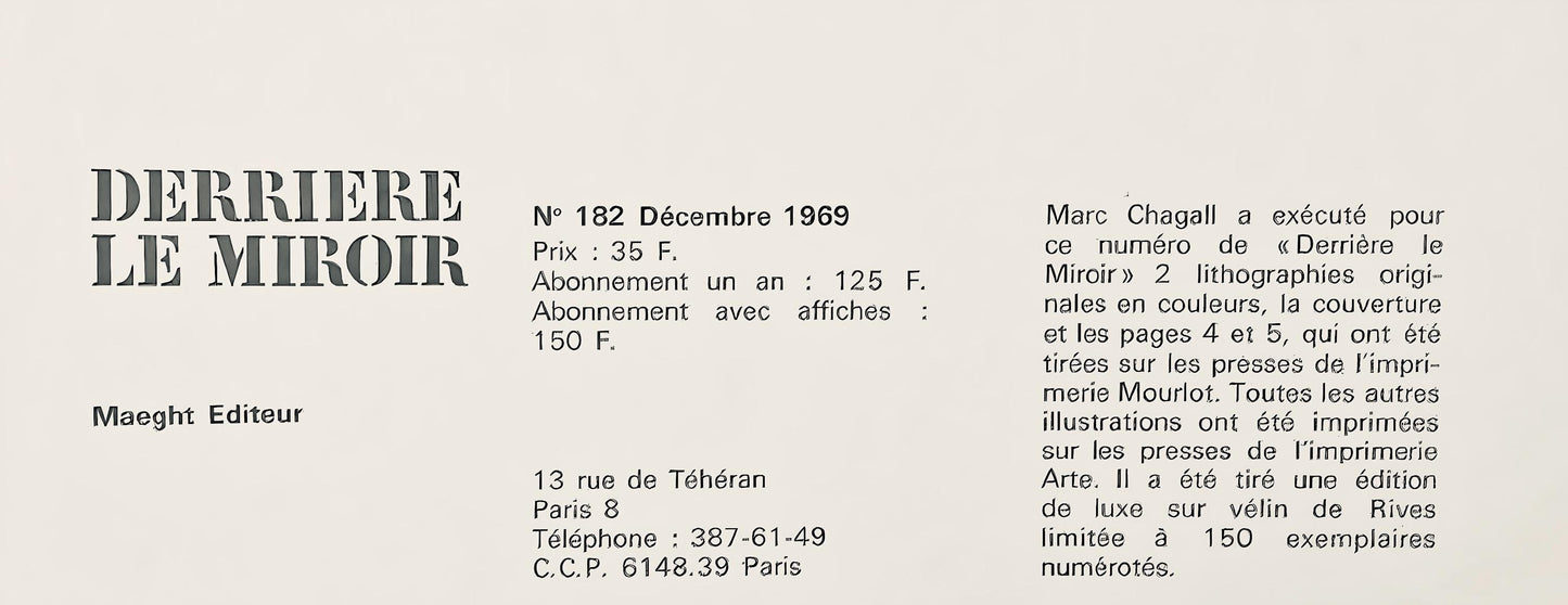 Marc Chagall, Composition (Mourlot 605), Derrire Le Miroir, Lithograph