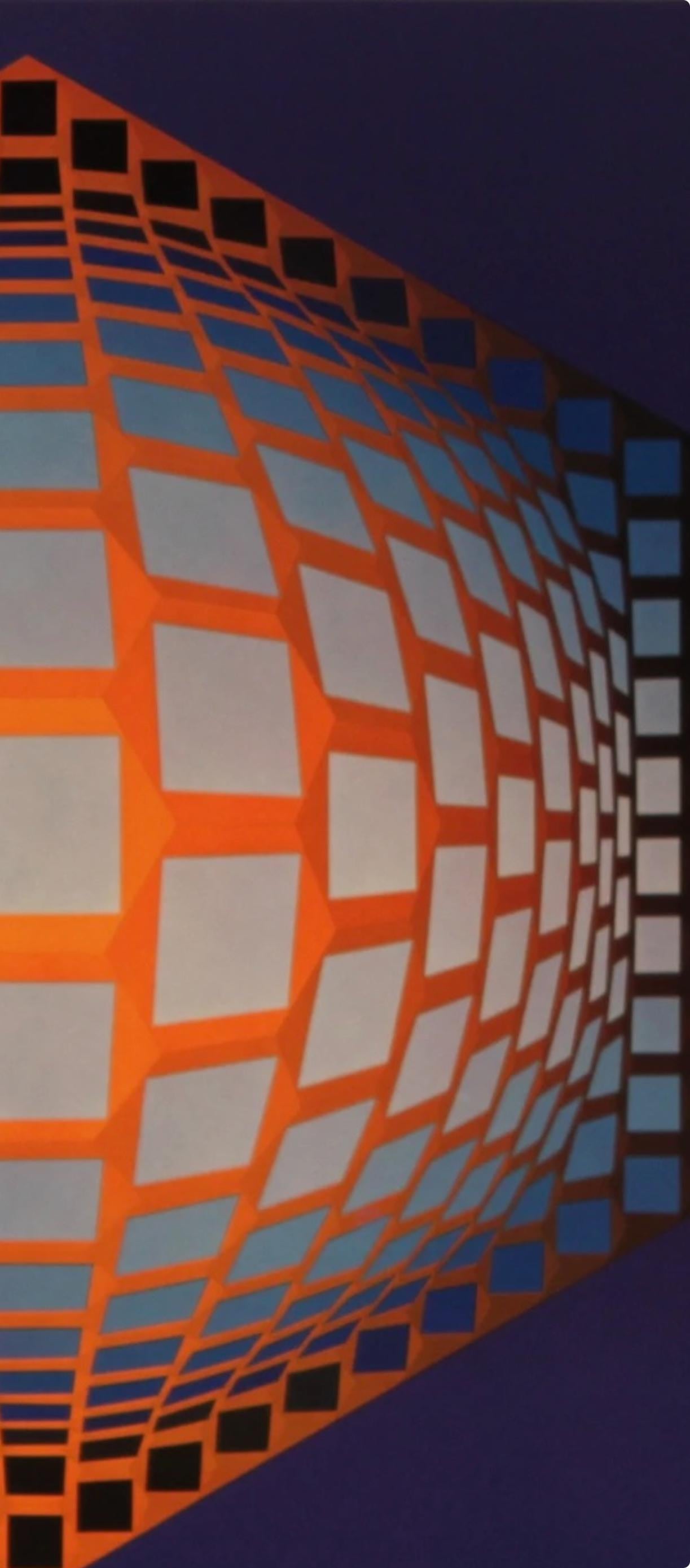 Victor Vasarely, Composition, Hexagone, Hliogravure