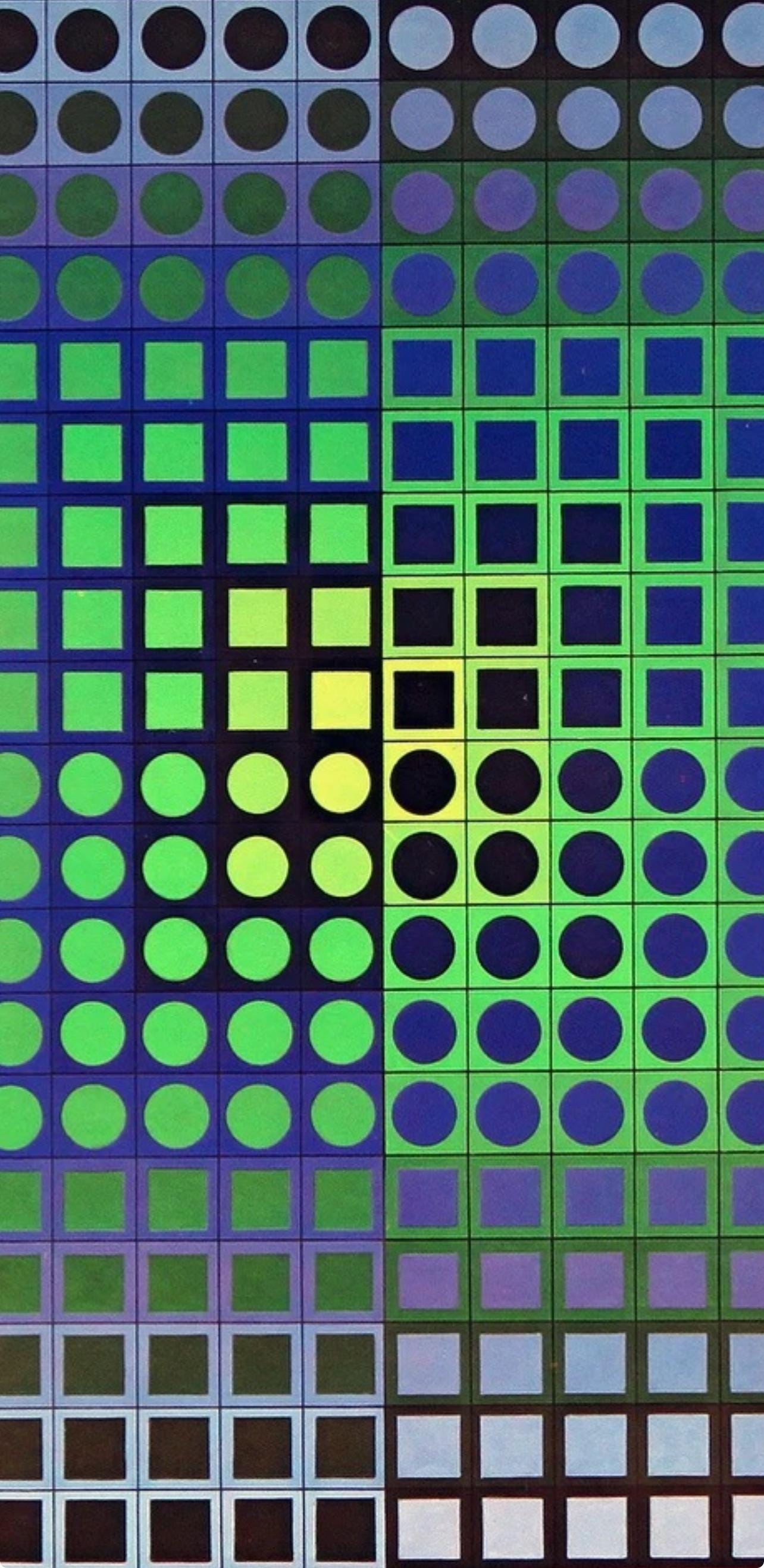Victor Vasarely, Composition, Folklore Plantaire, Hliogravure