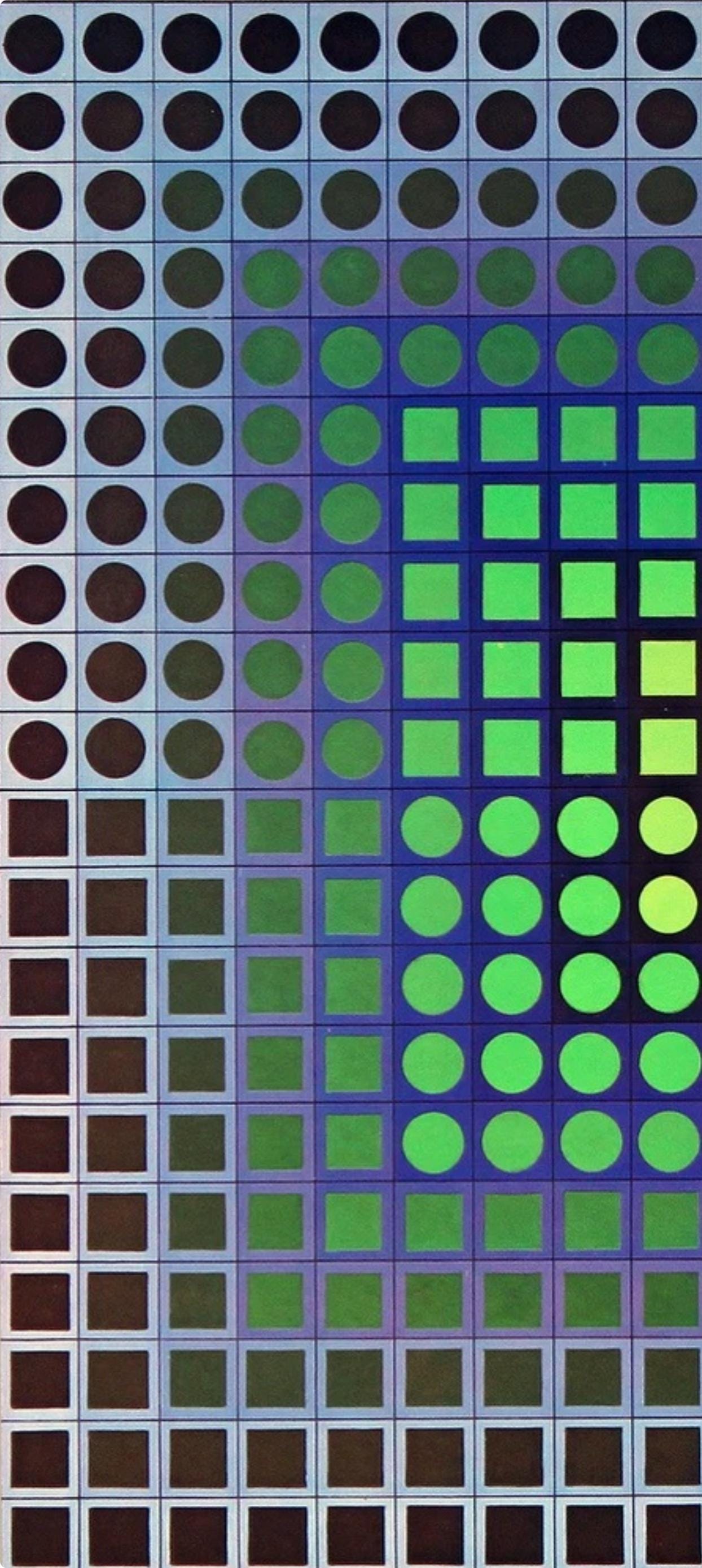 Victor Vasarely, Composition, Folklore Plantaire, Hliogravure
