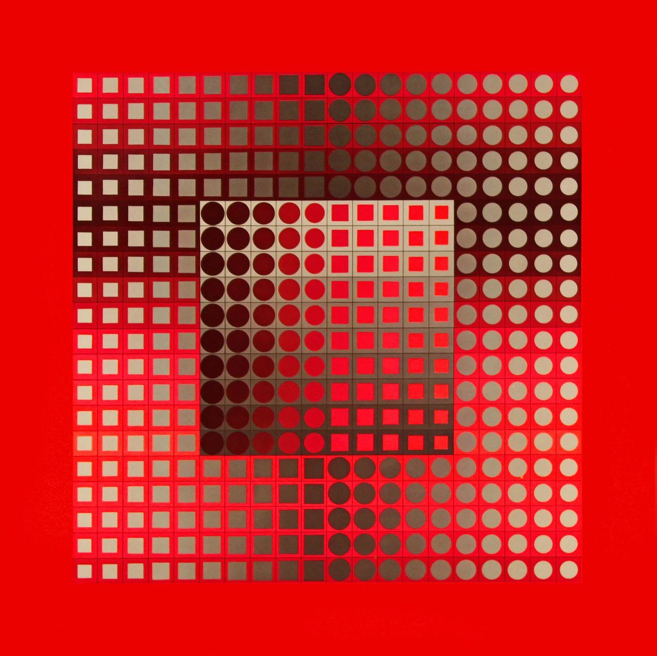 Victor Vasarely, Composition, Folklore Plantaire, Hliogravure