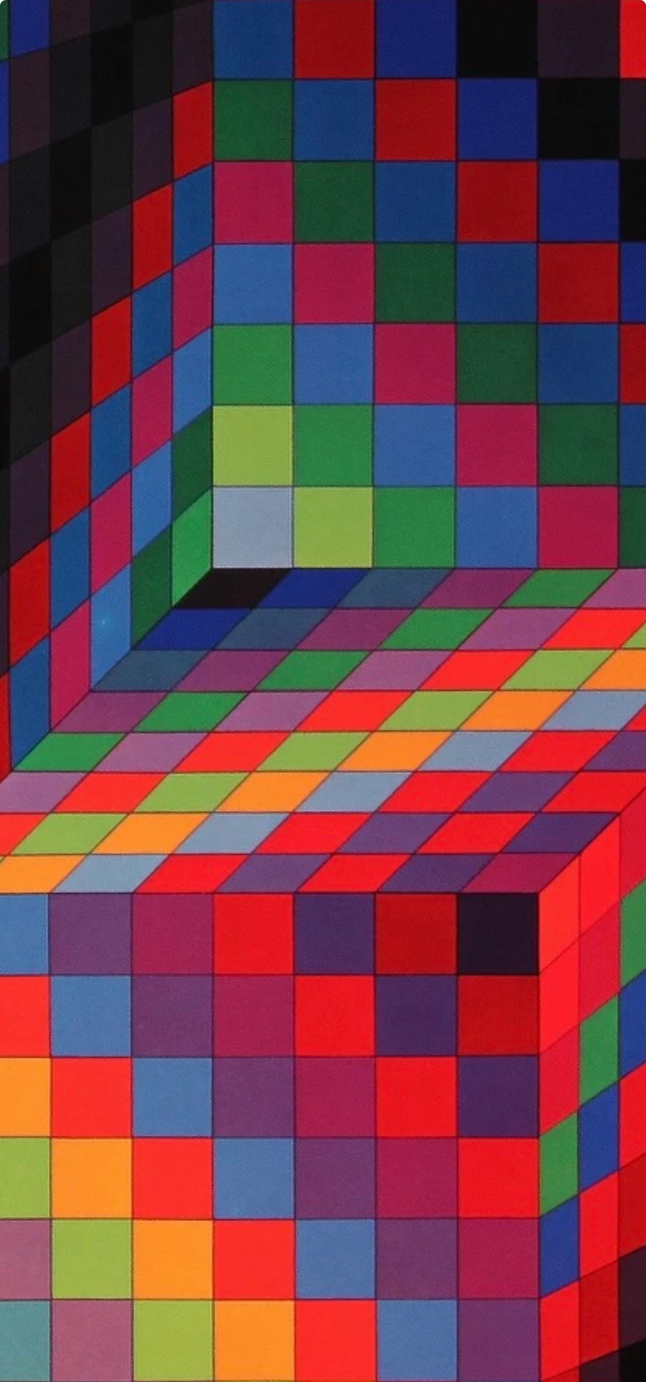 Victor Vasarely, Composition, Hommage Hexagone, Hliogravure