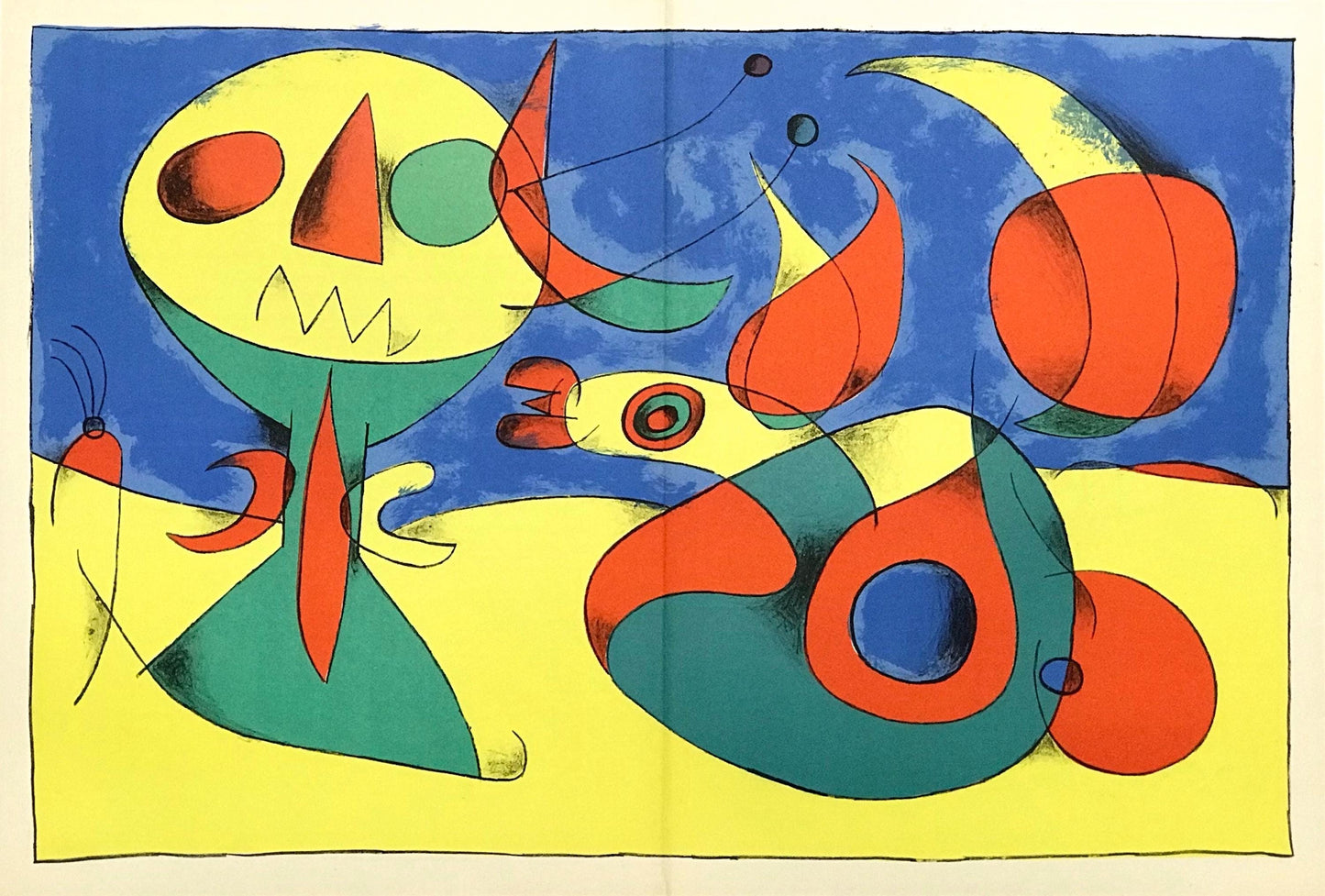 Joan Mir, Composition (Cramer 34; Mourlot 227), Derrire Le Miroir, Lithograph