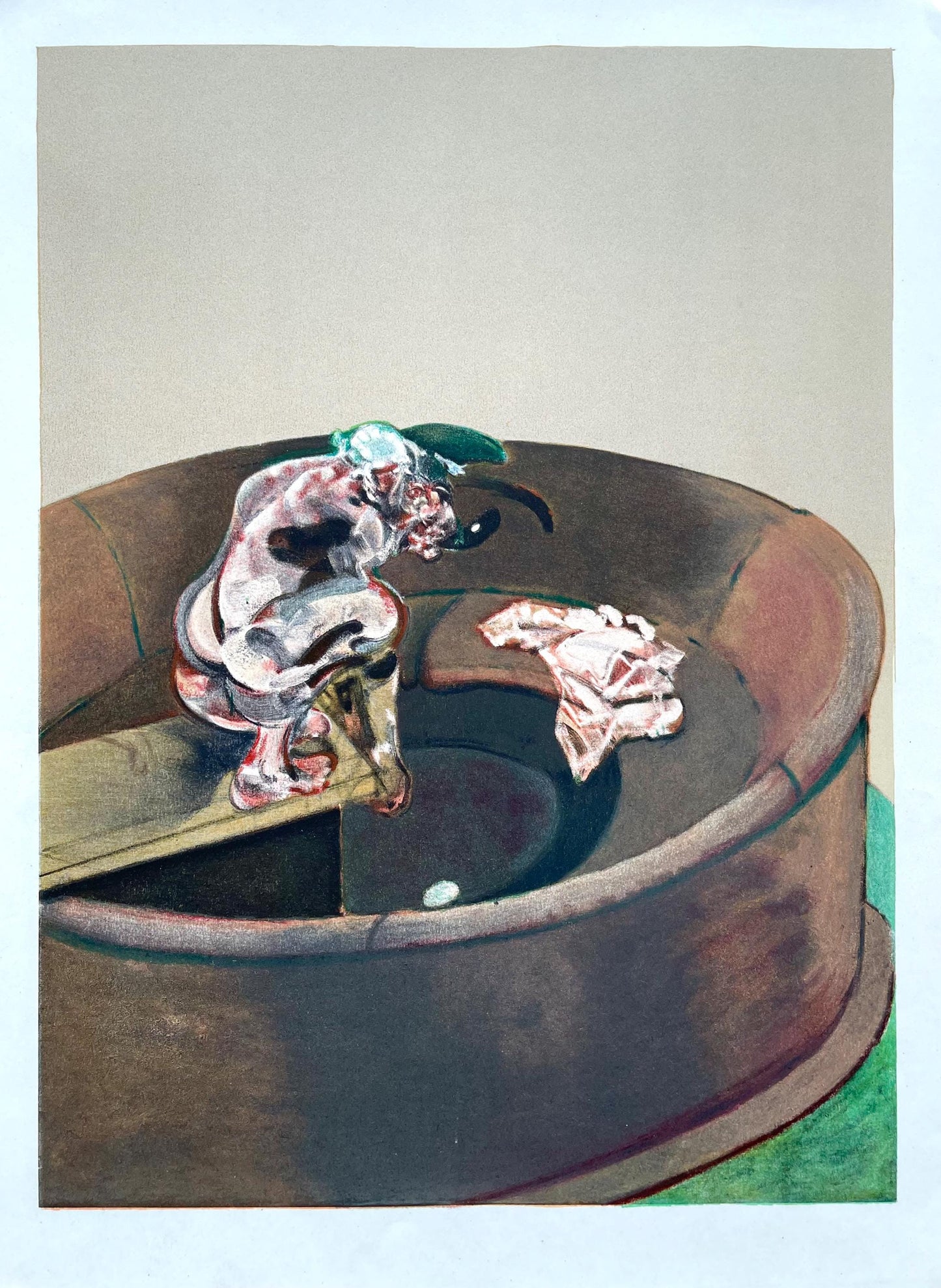 Francis Bacon, Portrait Of George Dyer Crouching, Derrire Le Miroir, Lithograph