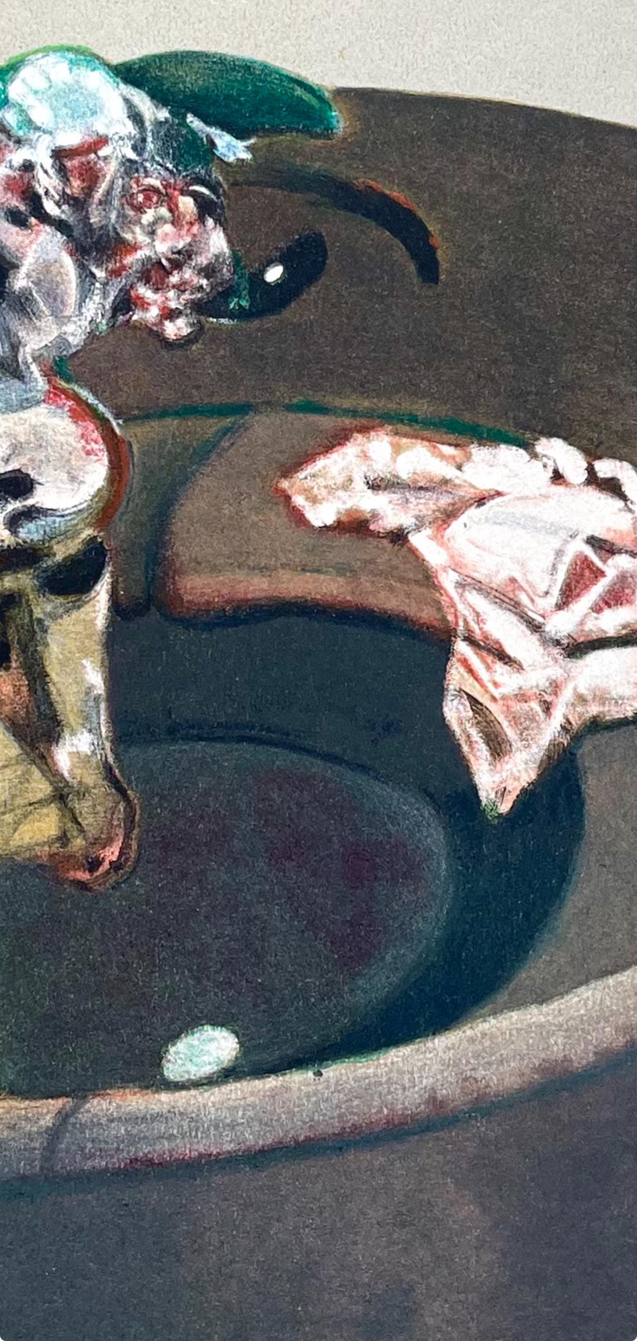 Francis Bacon, Portrait Of George Dyer Crouching, Derrire Le Miroir, Lithograph