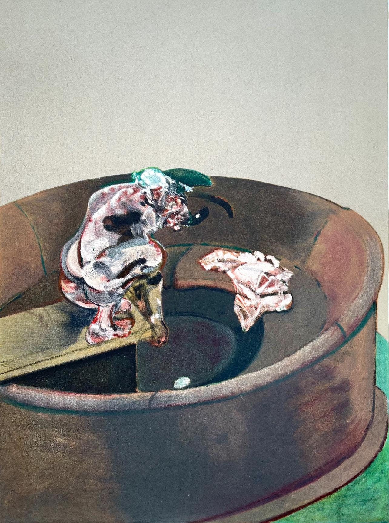 Francis Bacon, Portrait Of George Dyer Crouching, Derrire Le Miroir, Lithograph