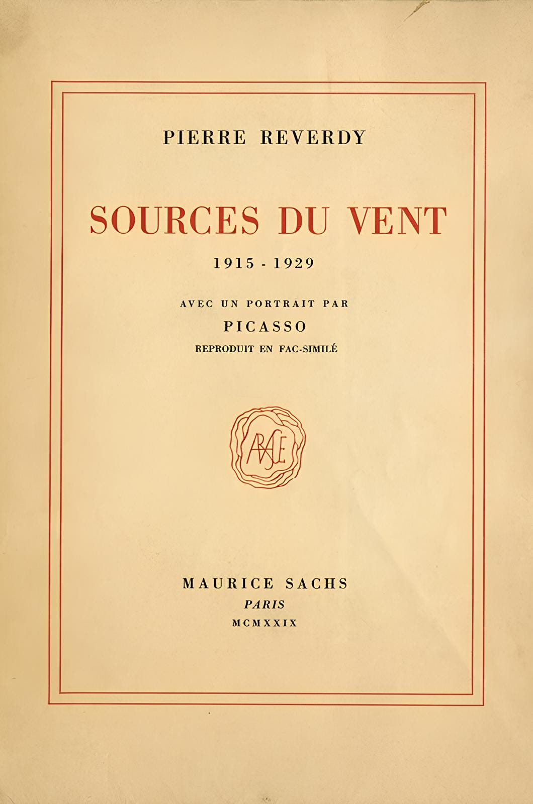 Pablo Picasso, Composition (Horodisch C16), Sources Du Vent 1915-1929, Lithograph