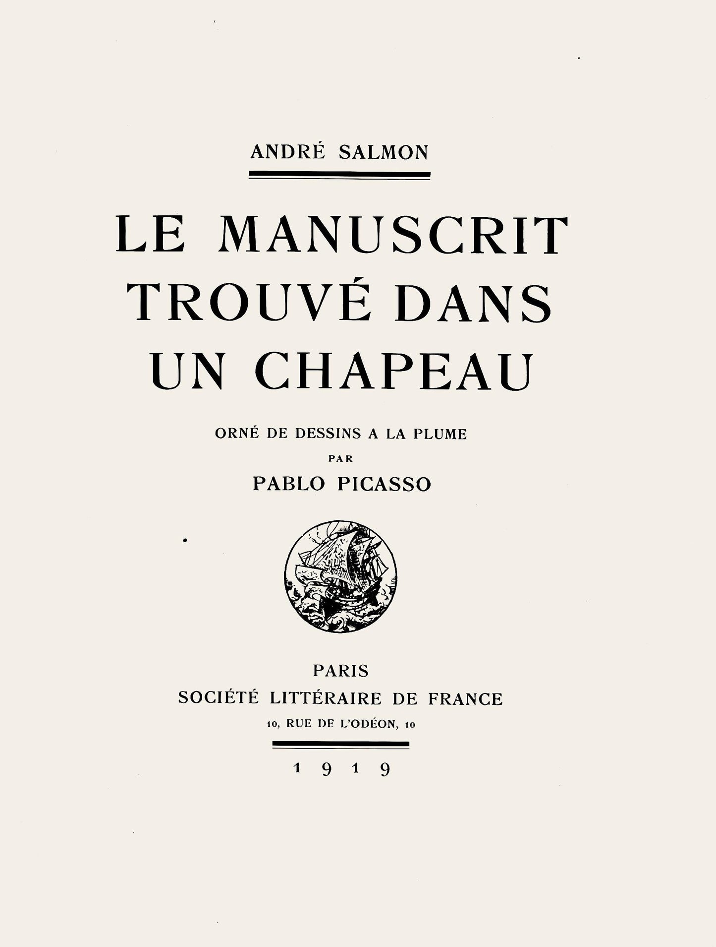 Pablo Picasso, Composition (Hodorisch B2), Le Manuscrit Trouv Dans Un Chapeau, Lithograph