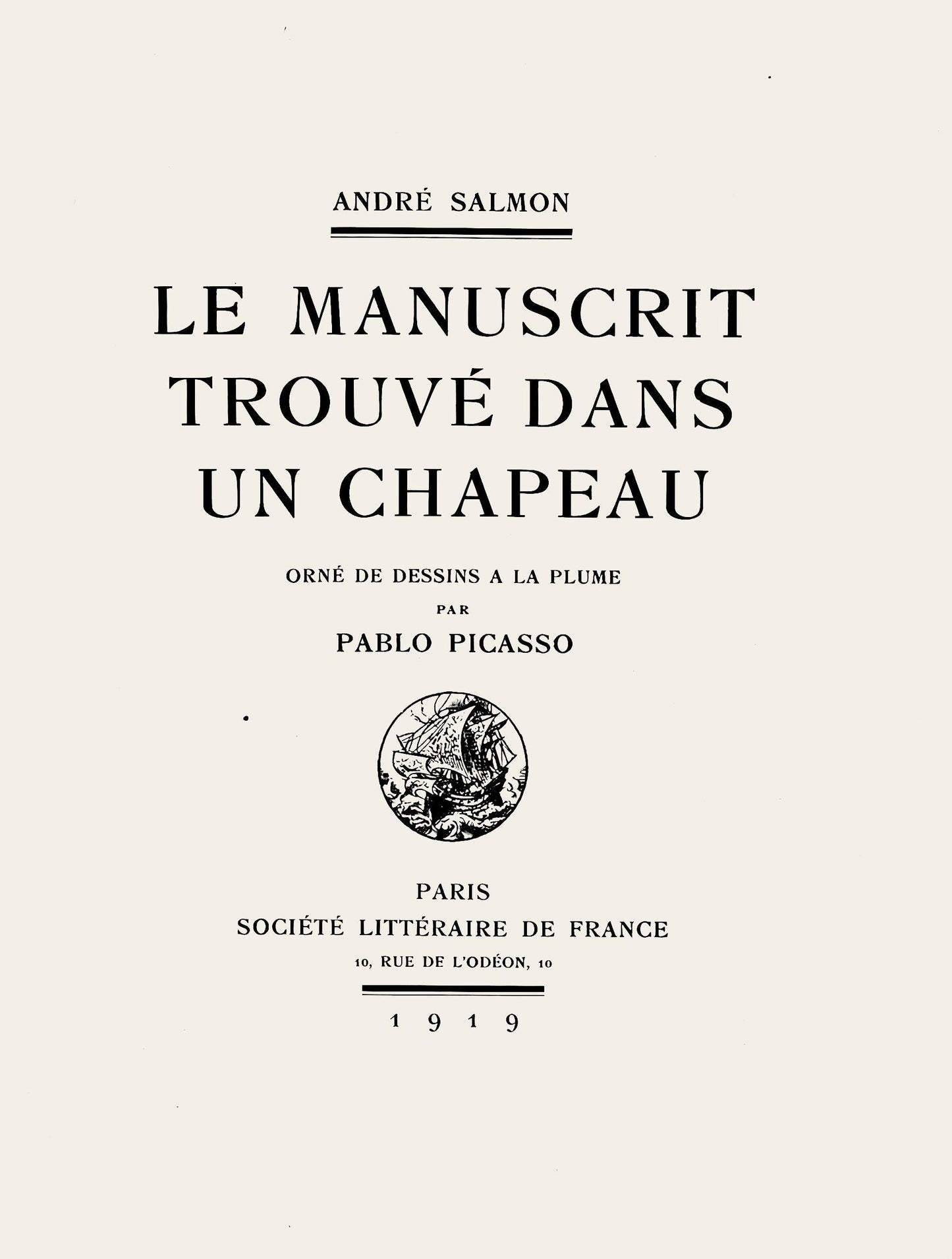 Pablo Picasso, Composition (Hodorisch B2), Le Manuscrit Trouv Dans Un Chapeau, Lithograph