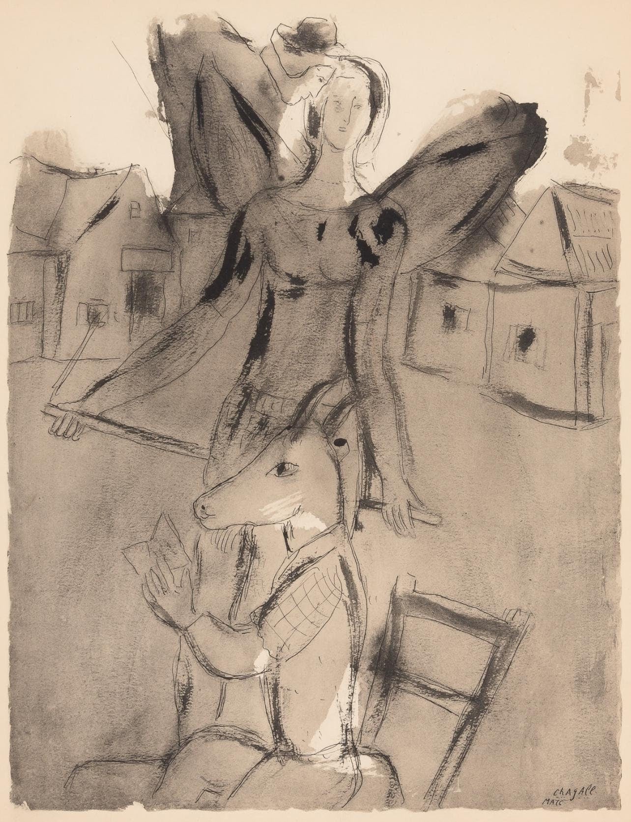 Marc Chagall, Composition, Couleur Amour, Lithograph