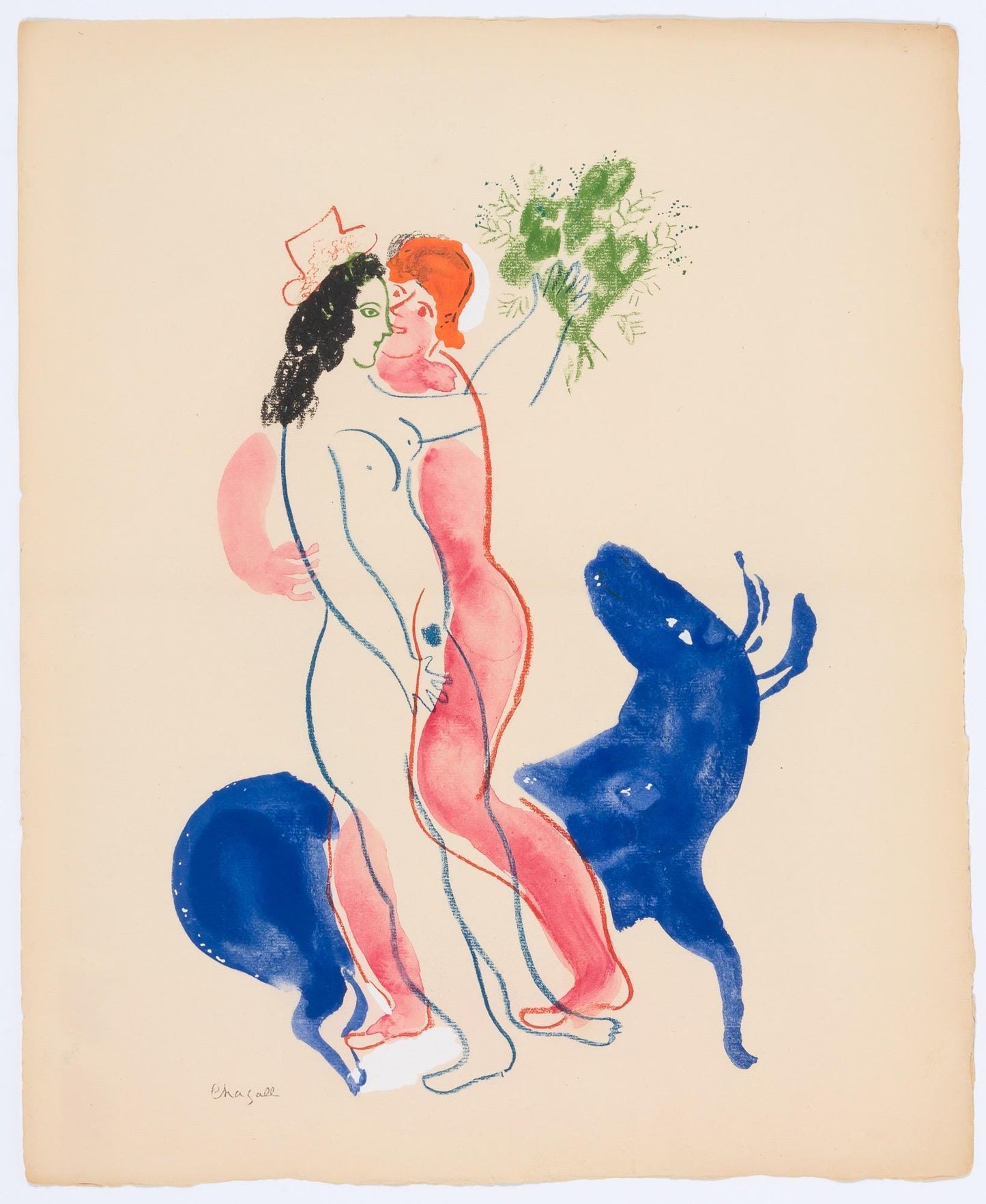 Marc Chagall, Composition, Couleur Amour, Lithograph