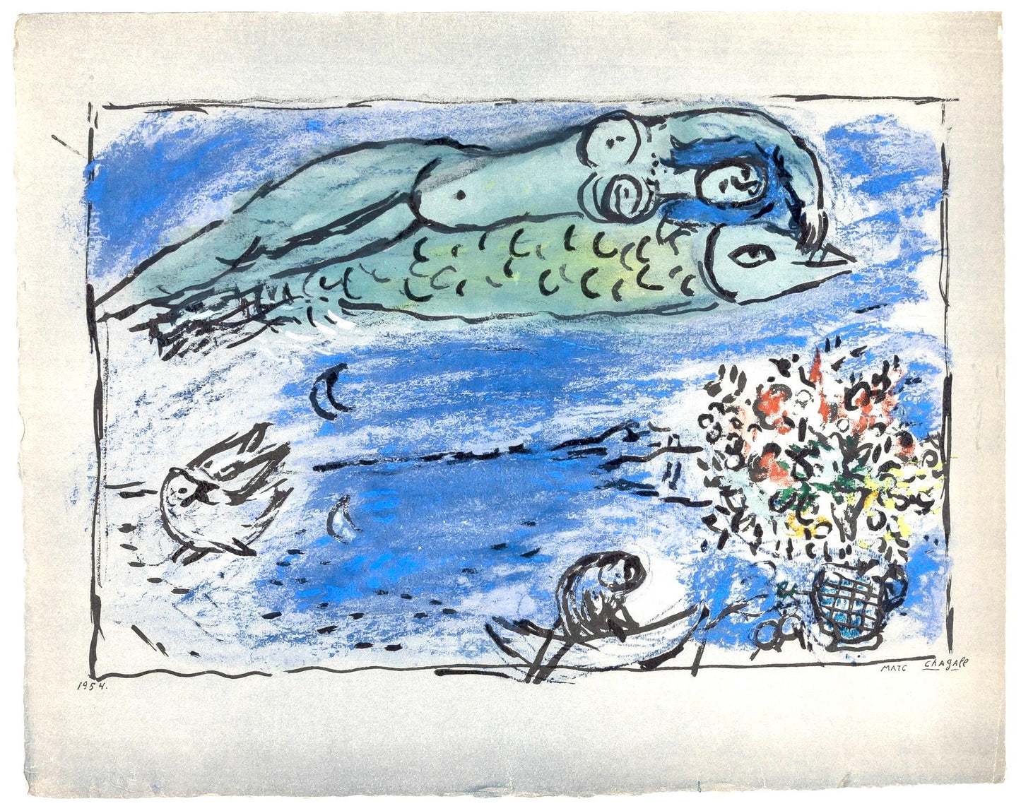 Marc Chagall, Composition, Couleur Amour, Lithograph